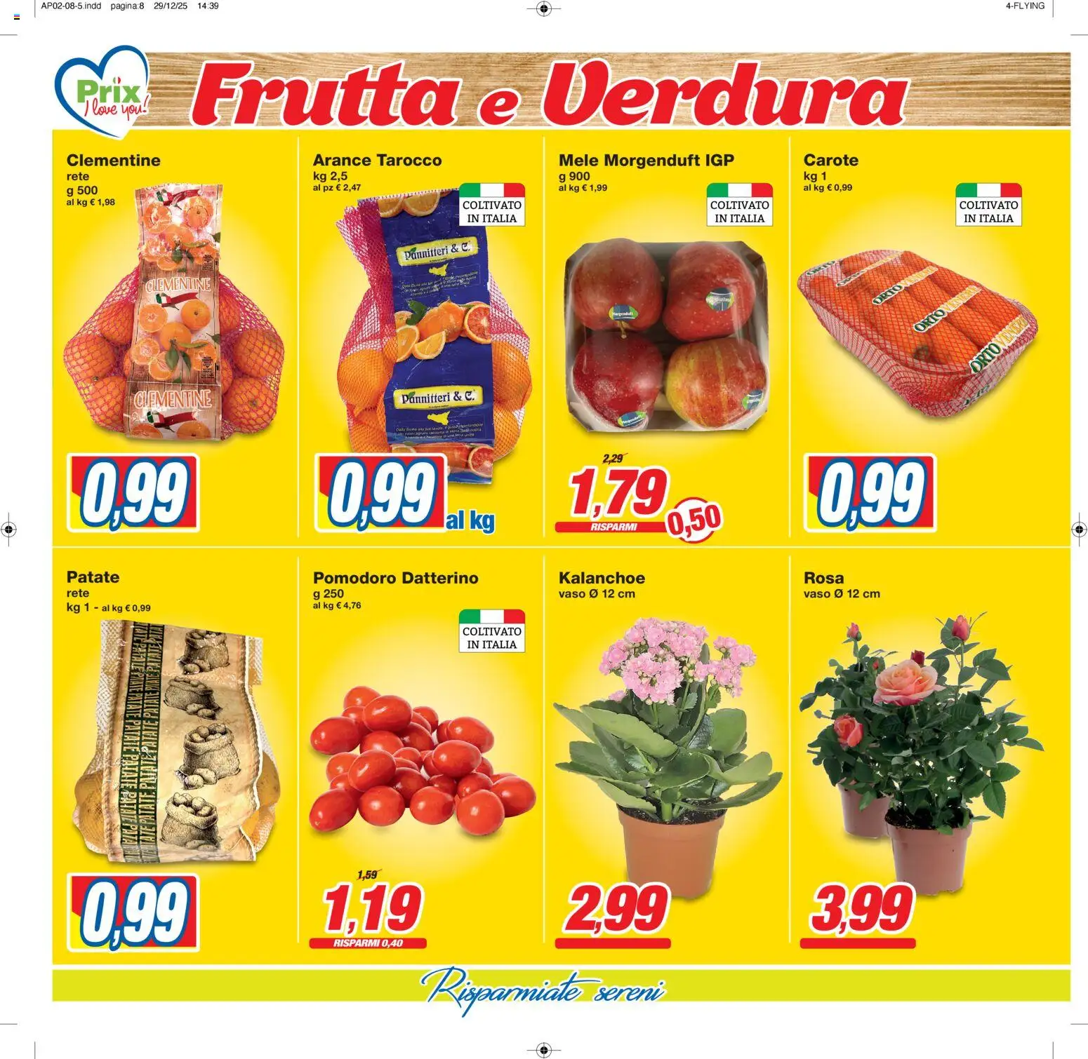 Volantino Prix del 13.01.2026 | Pagina: 8 | Prodotti: Patate, Frutta, Pomodoro, Vaso