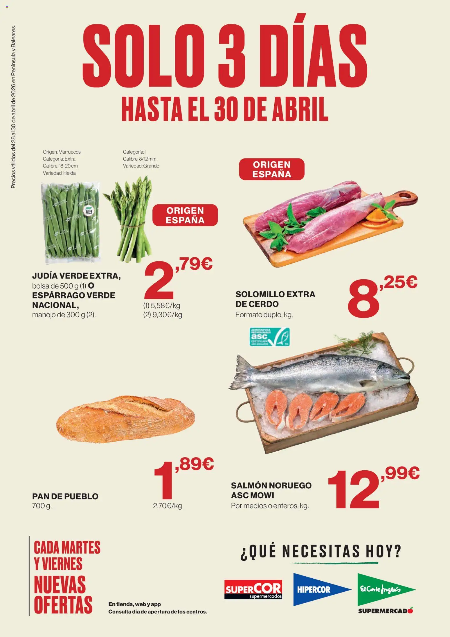 Hipercor catálogo │ válido desde el 28.04.2026 | Página: 1 | Productos: Pan, Cerdo, Pan de pueblo, Bolsa