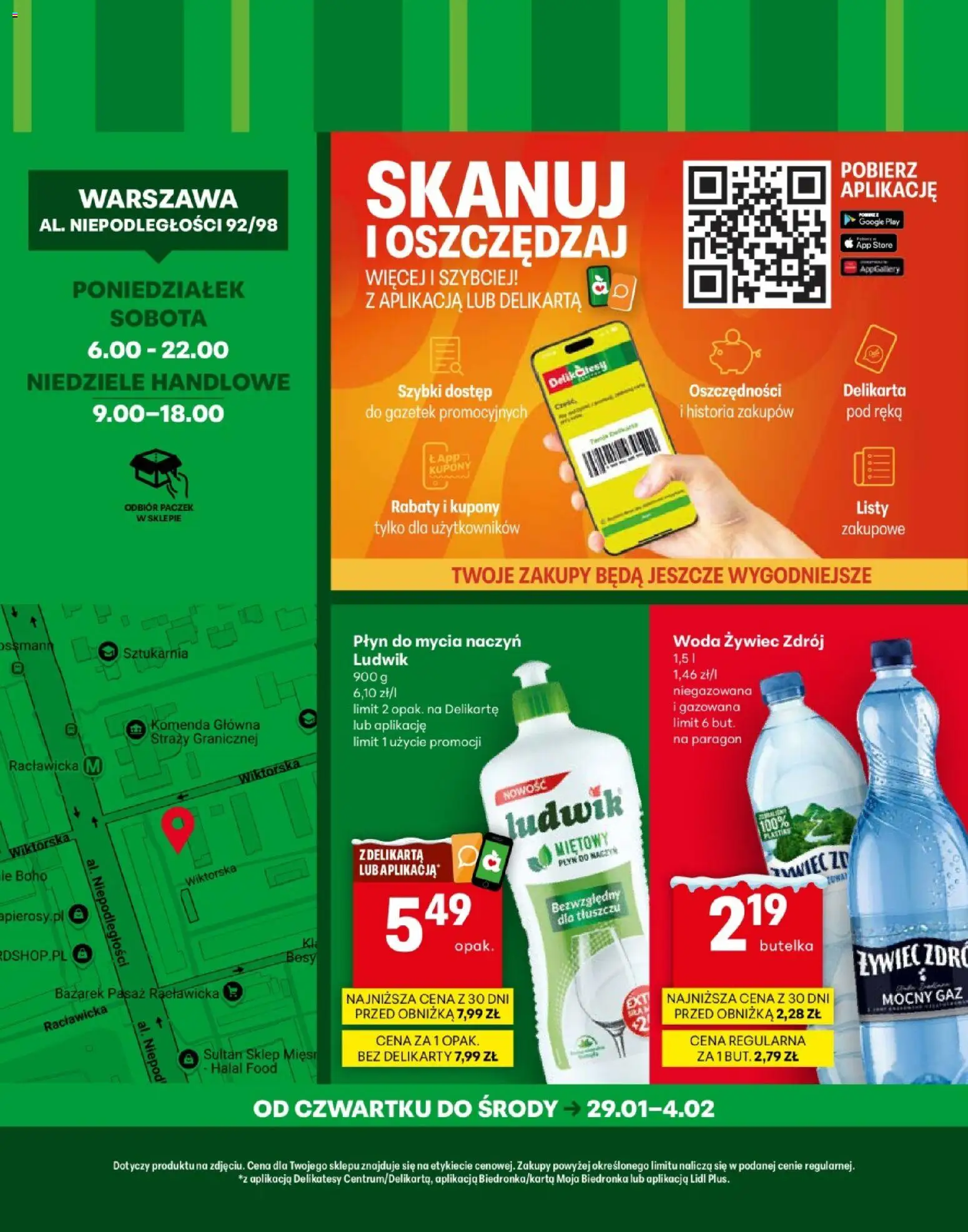 Delikatesy Centrum Gazetka - Warszawa Otwarcie od 29.01.2026 | Strona: 4 | Produkty: Woda żywiec, Delikatesy, Woda, Płyn do mycia naczyń