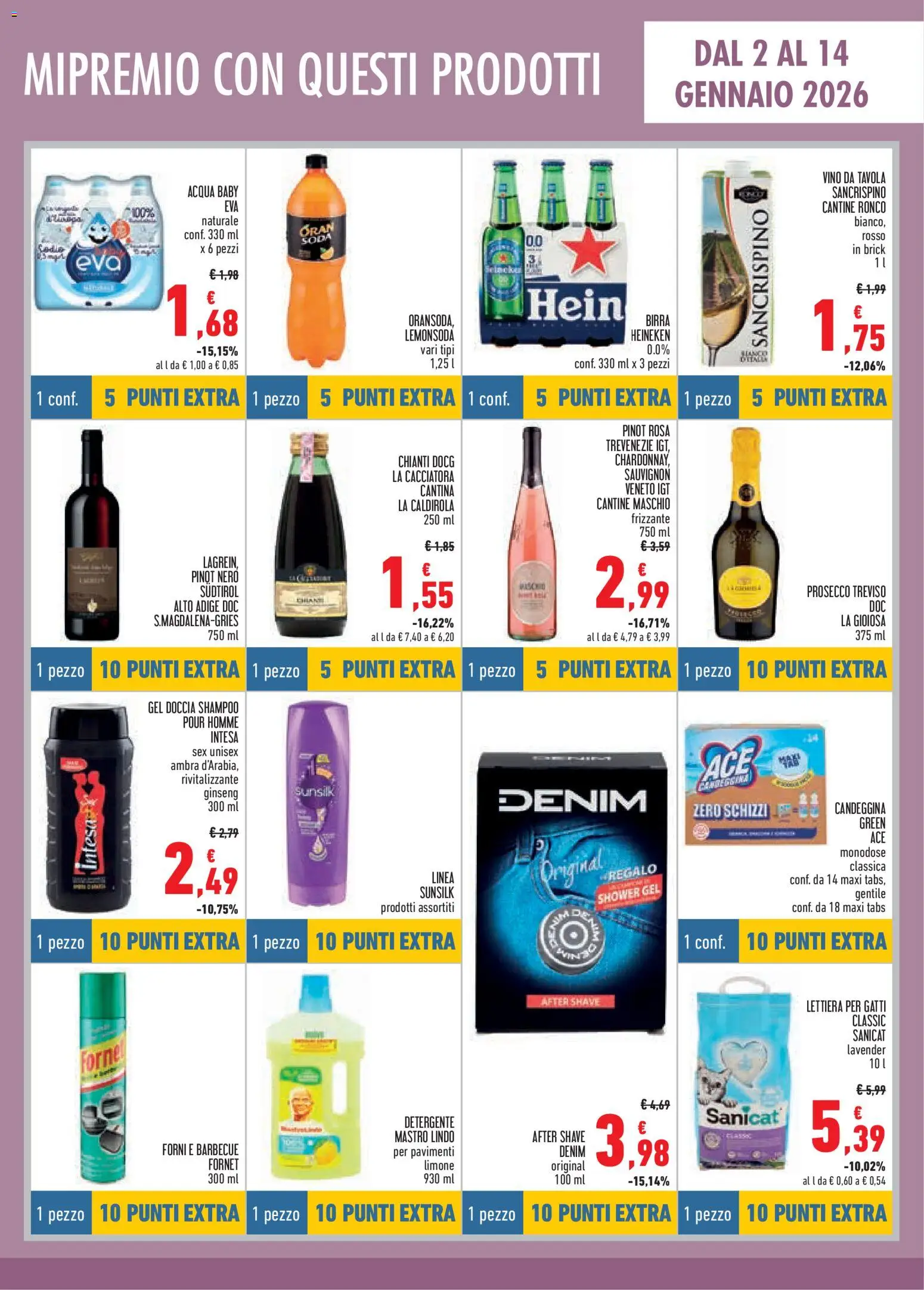 Volantino Conad del 02.01.2026 | Pagina: 7 | Prodotti: Birra, Candeggina, Prosecco, Heineken
