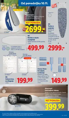 W5 Daska za peglanje, Navlaka od čistog bio pamuka, Visina podesiva u 6 nivoa do cca 90 cm, Površina za peglanje: cca 110 x 30 cm (Š x D) - pregled Lidl kataloga - važi od 06.11.2025 | Strana: 57 | Proizvode: Pegla, W5, Daska za peglanje, Pegla na paru