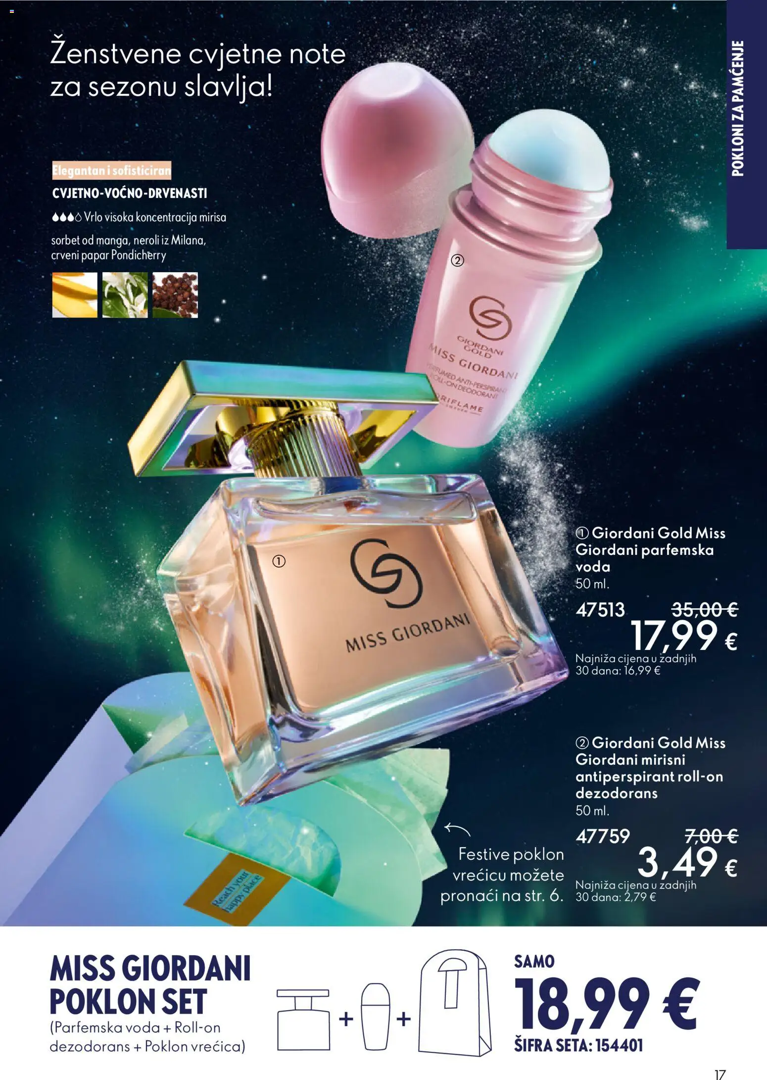 Oriflame katalog | vrijedi od 10.12.2025 | Stranica: 17 | Proizvodi: Dezodorans, Antiperspirant, Poklon vrećica, Papar