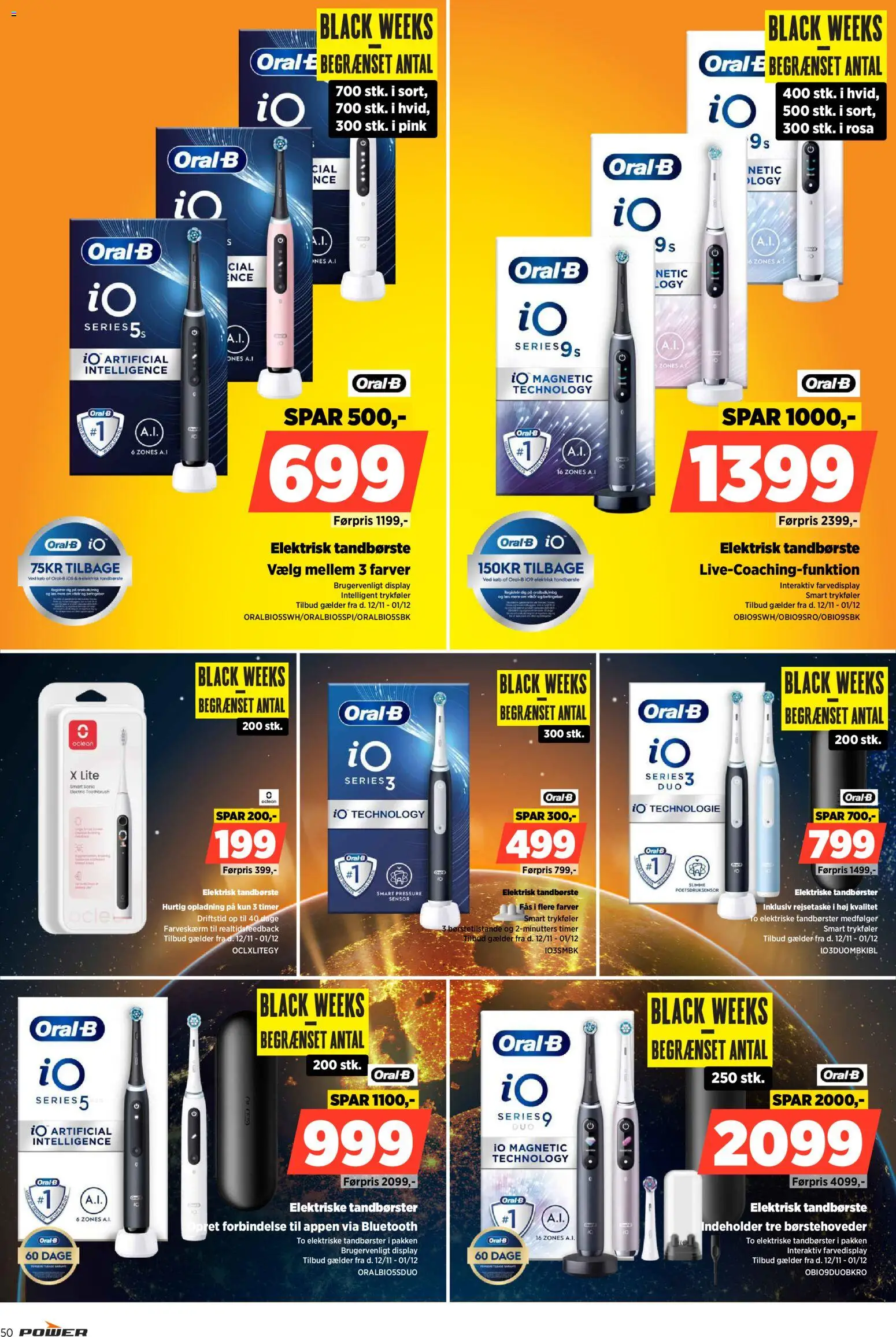 Power tilbudsavis – gyldig fra 12.11.2025 | Side: 50 | Produkter: Tandbørste, Elektrisk Tandbørste, Rejsetaske, Elektriske tandbørster