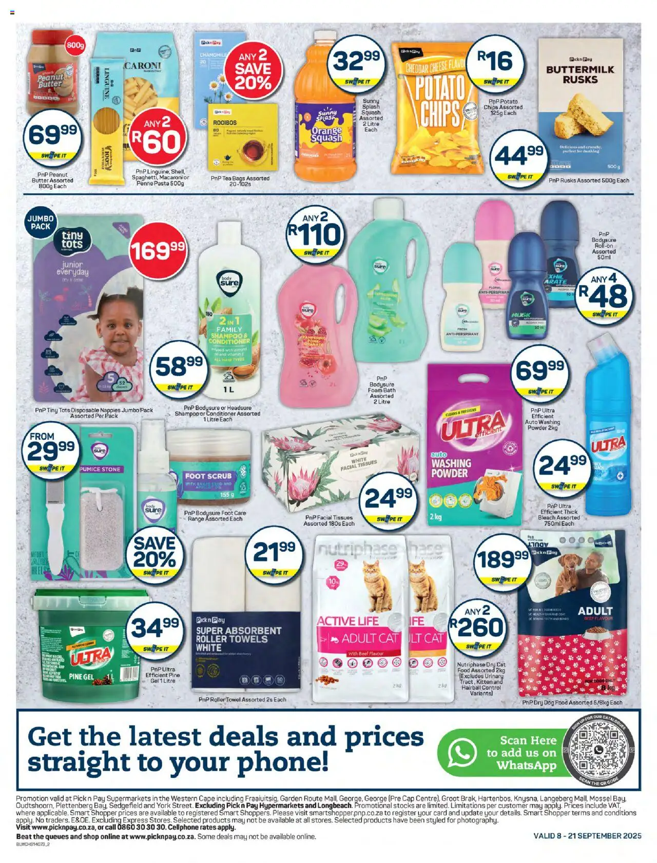 New Pick n Pay catalogue – valid from 08.09.2025 | Page: 2 | Products: Bath, Bleach, Roller towel, Scrub