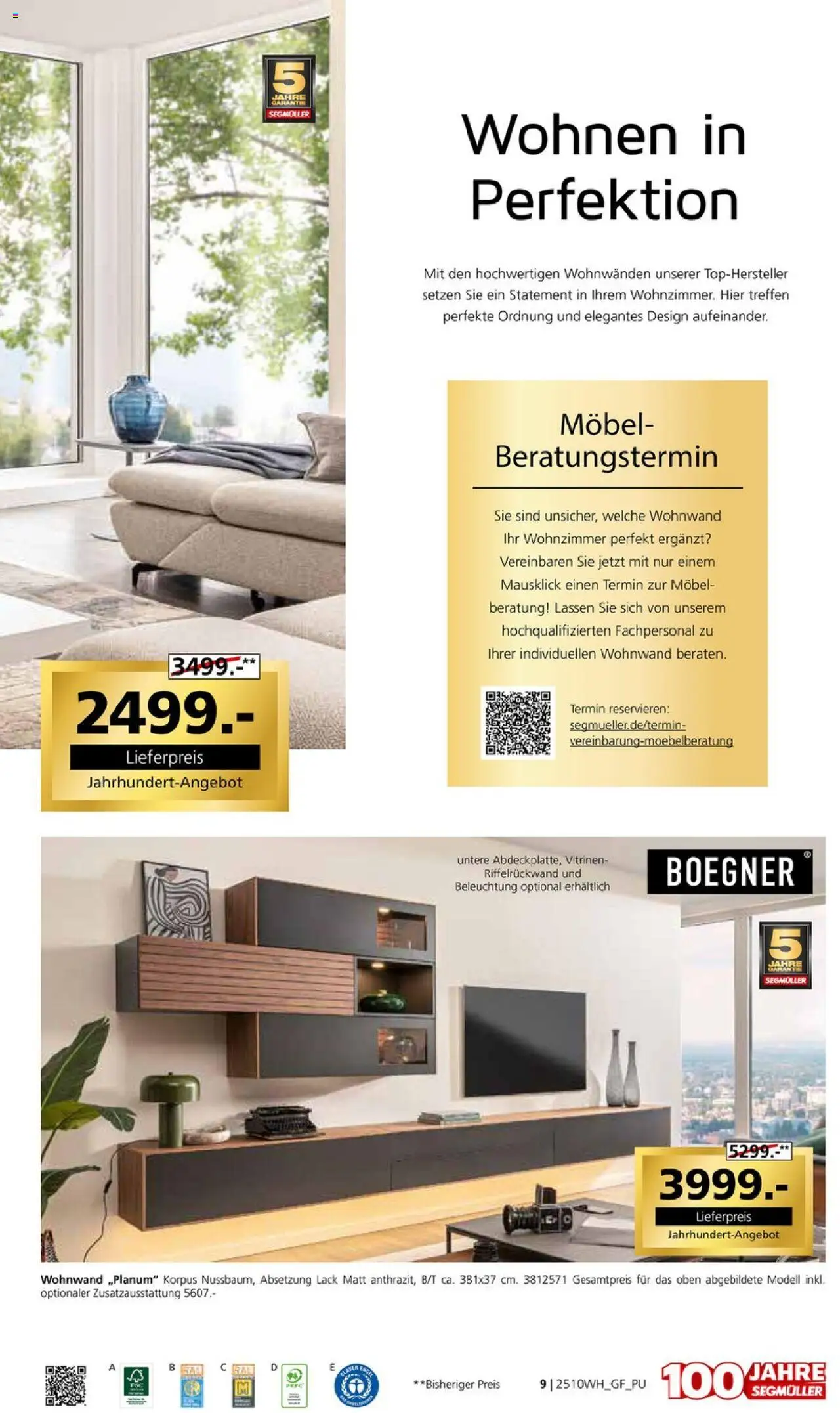 Segmüller Wohndesign – gültig ab 27.09.2025 | Seite: 19 | Produkte: Wohnwand