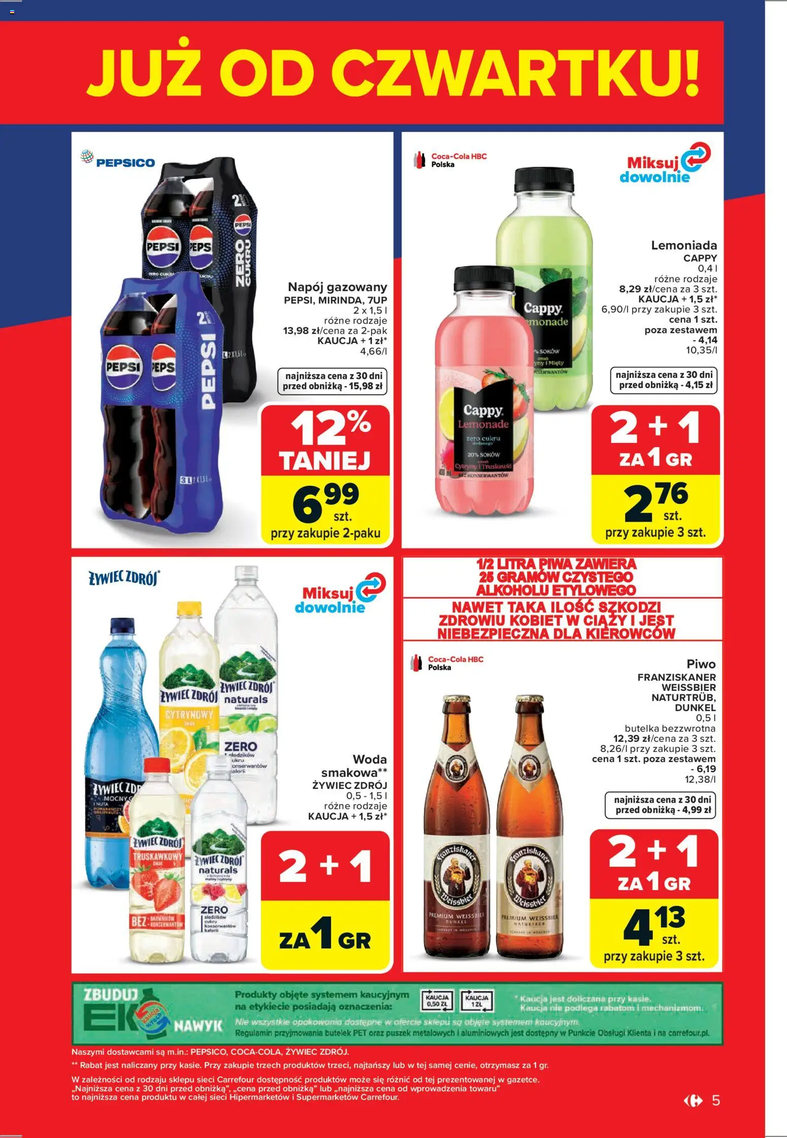 Carrefour Gazetka - Weekend okazji od 15.01.2026 | Strona: 5 | Produkty: Pepsi, Cytryny, Truskawki, Woda