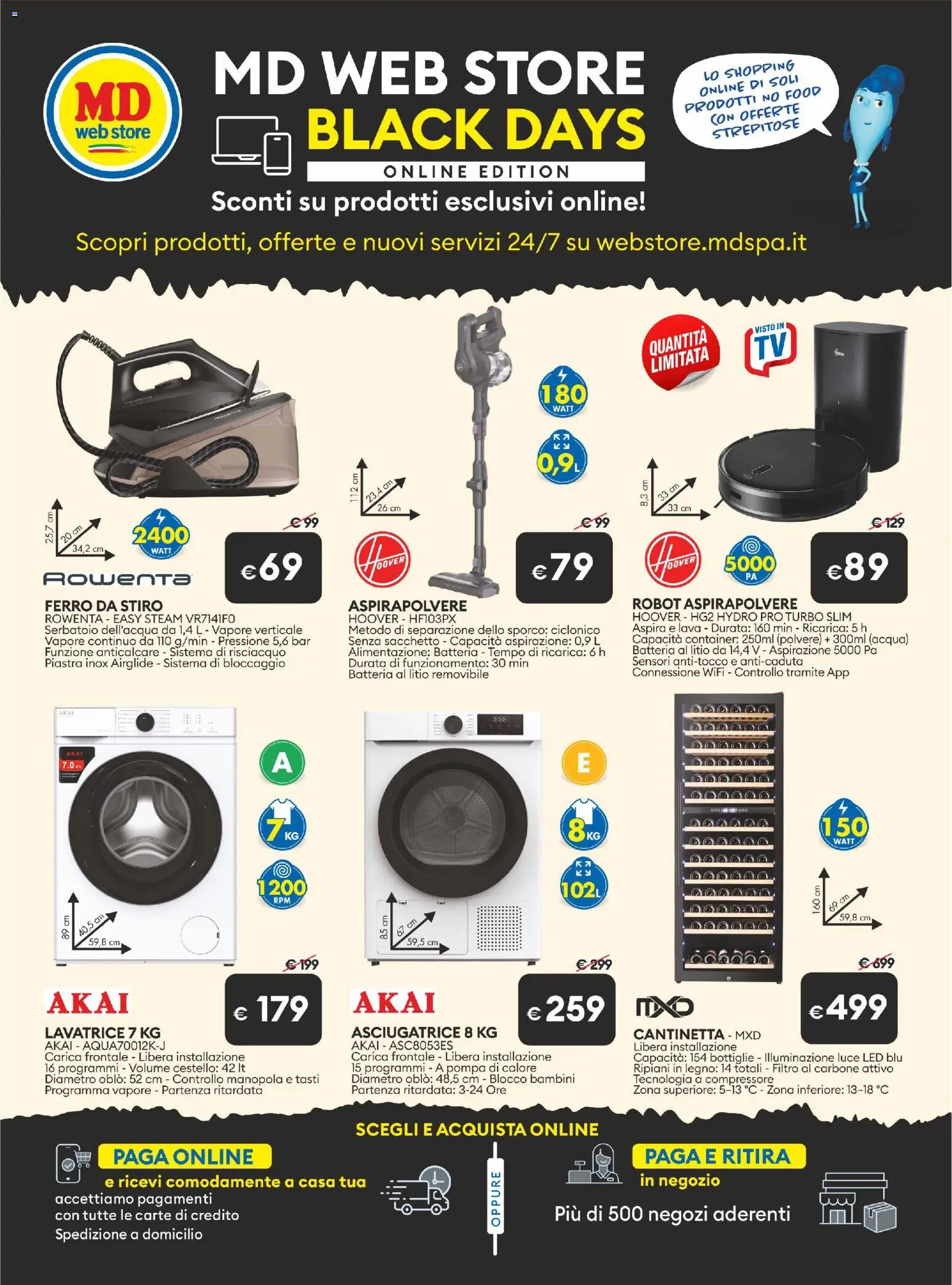 Volantino MD Discount del 18.11.2025 | Pagina: 40 | Prodotti: Robot aspirapolvere, Compressore, Asciugatrice, Batteria