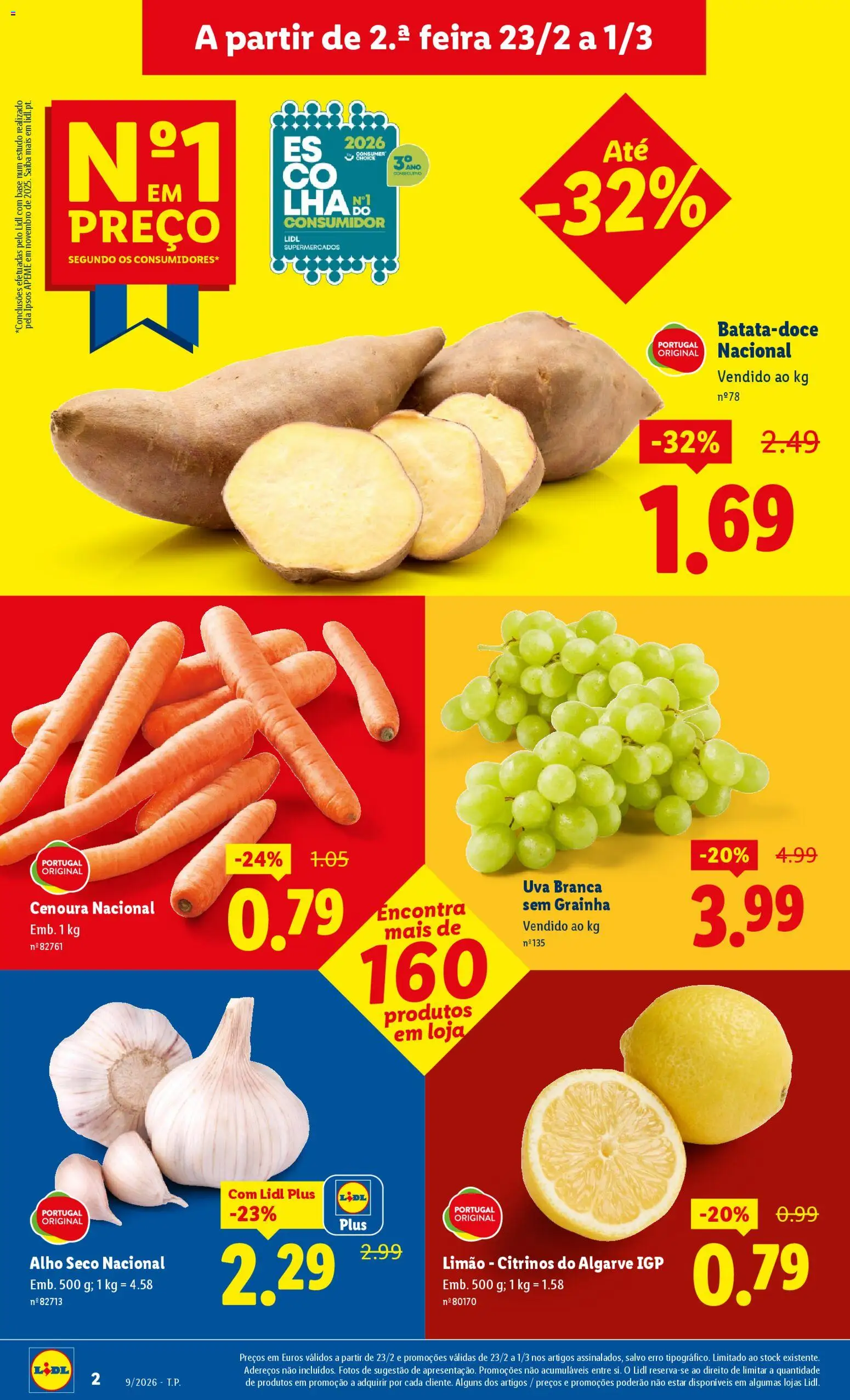 Lidl folheto │ válido de 23.02.2026 | Página: 2 | Produtos: Batata-doce, Base, Cenoura
