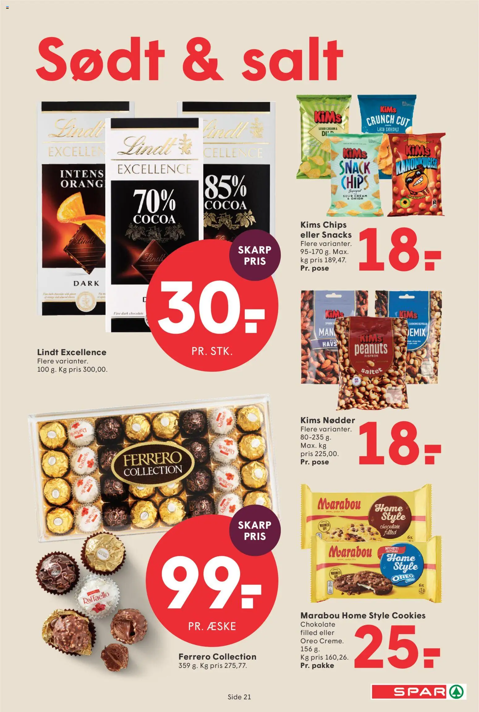 Spar tilbudsavis – gyldig fra 01.05.2026 | Side: 21 | Produkter: Nødder, Cookies, Peanuts, Oreo