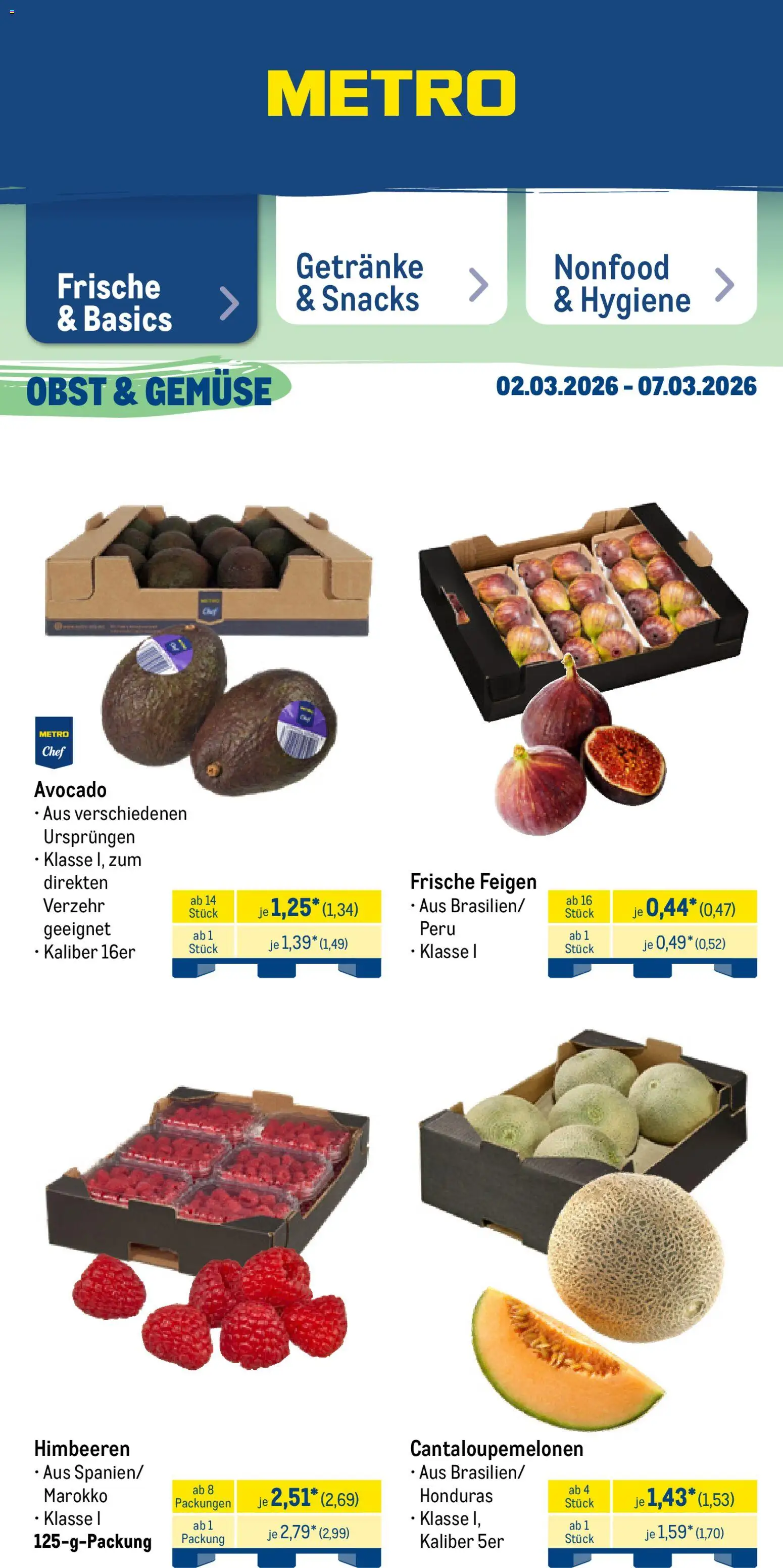 Metro Prospekt 	 – gültig ab 02.03.2026 | Seite: 11 | Produkte: Himbeeren, Avocado, Gemüse, Obst