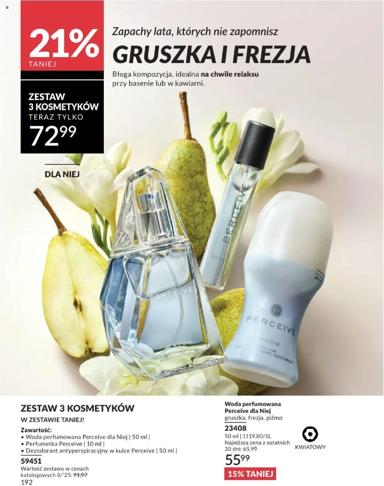 Avon Katalog 08 2025 od 01.08.2025 | Strona: 192 | Produkty: Gruszka, Dezodorant, Woda