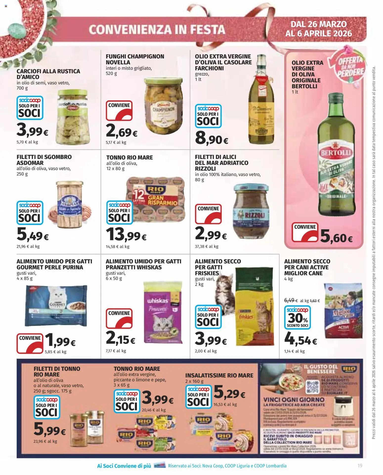 Volantino Ipercoop del 26.03.2026 | Pagina: 19 | Prodotti: Funghi, Data, Olio extra vergine, Alici