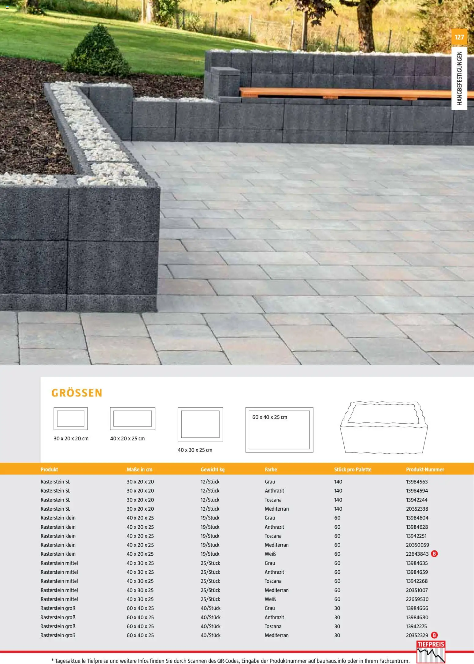 Bauhaus Gartenbaumaterialien gültig ab 01.04.2026 | Seite: 127 | Produkte: Gewicht