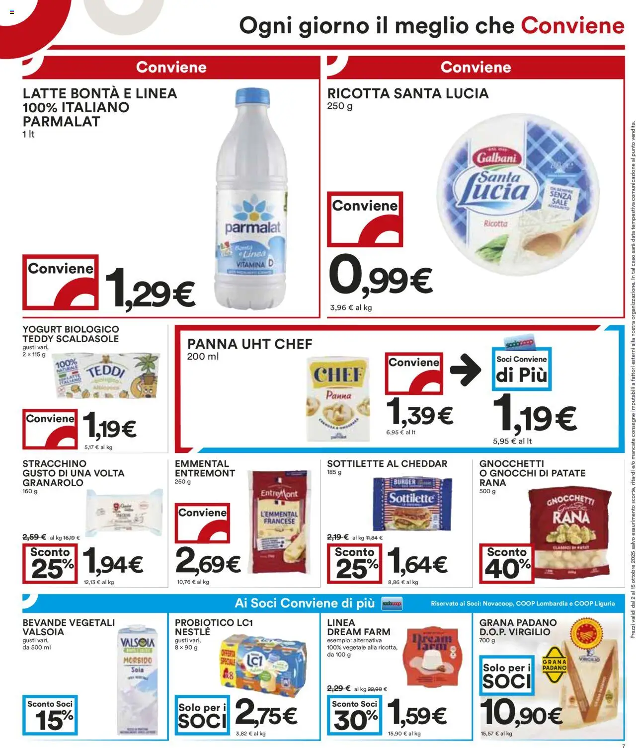 Volantino COOP del 02.10.2025 | Pagina: 7 | Prodotti: Panna, Patate, Sale, Grana Padano