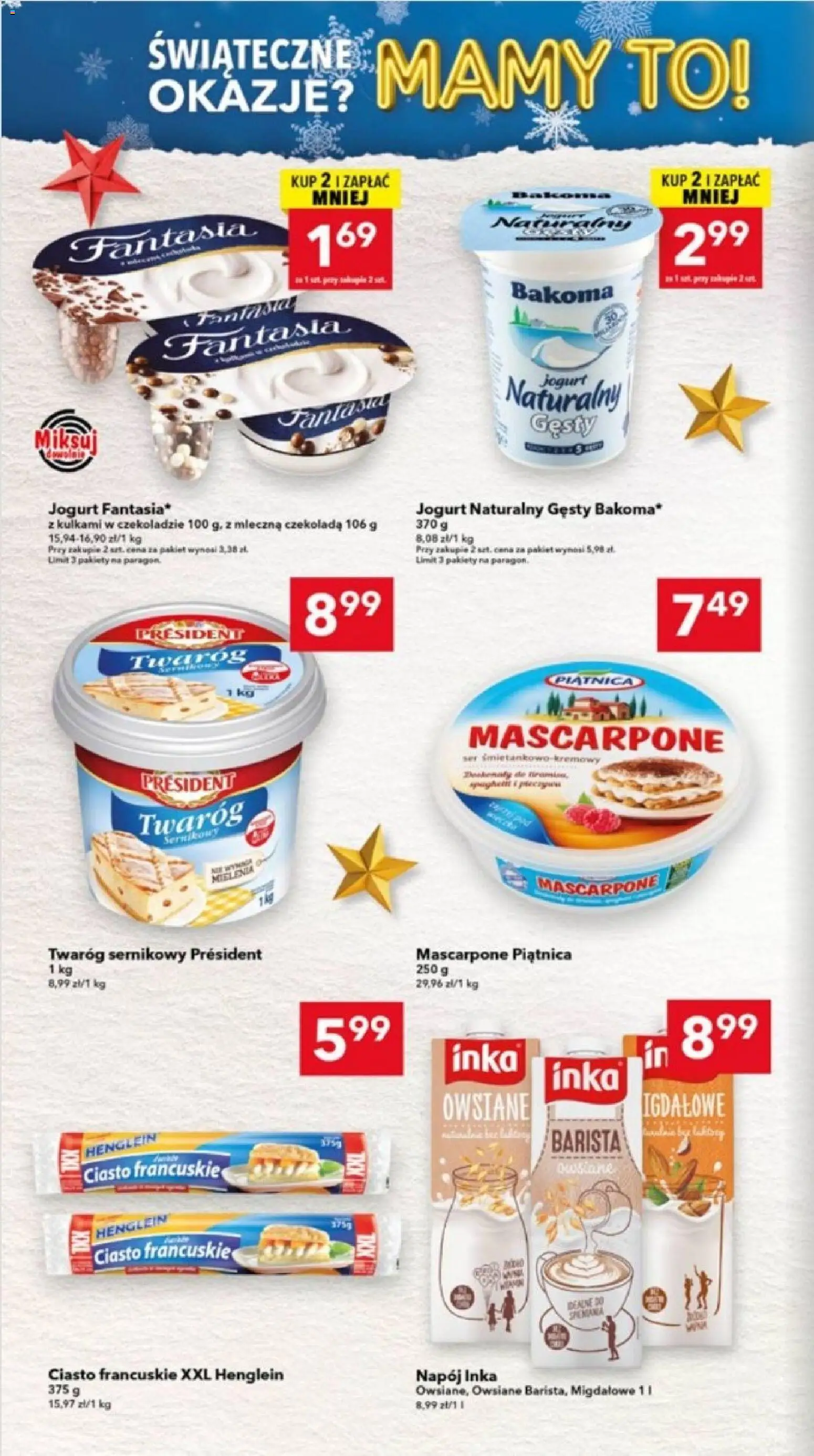 Lewiatan gazetka - Ostrów Wielkopolski od 17.12.2025 | Strona: 6 | Produkty: Jogurt naturalny, Mascarpone, Czekolada, Twaróg
