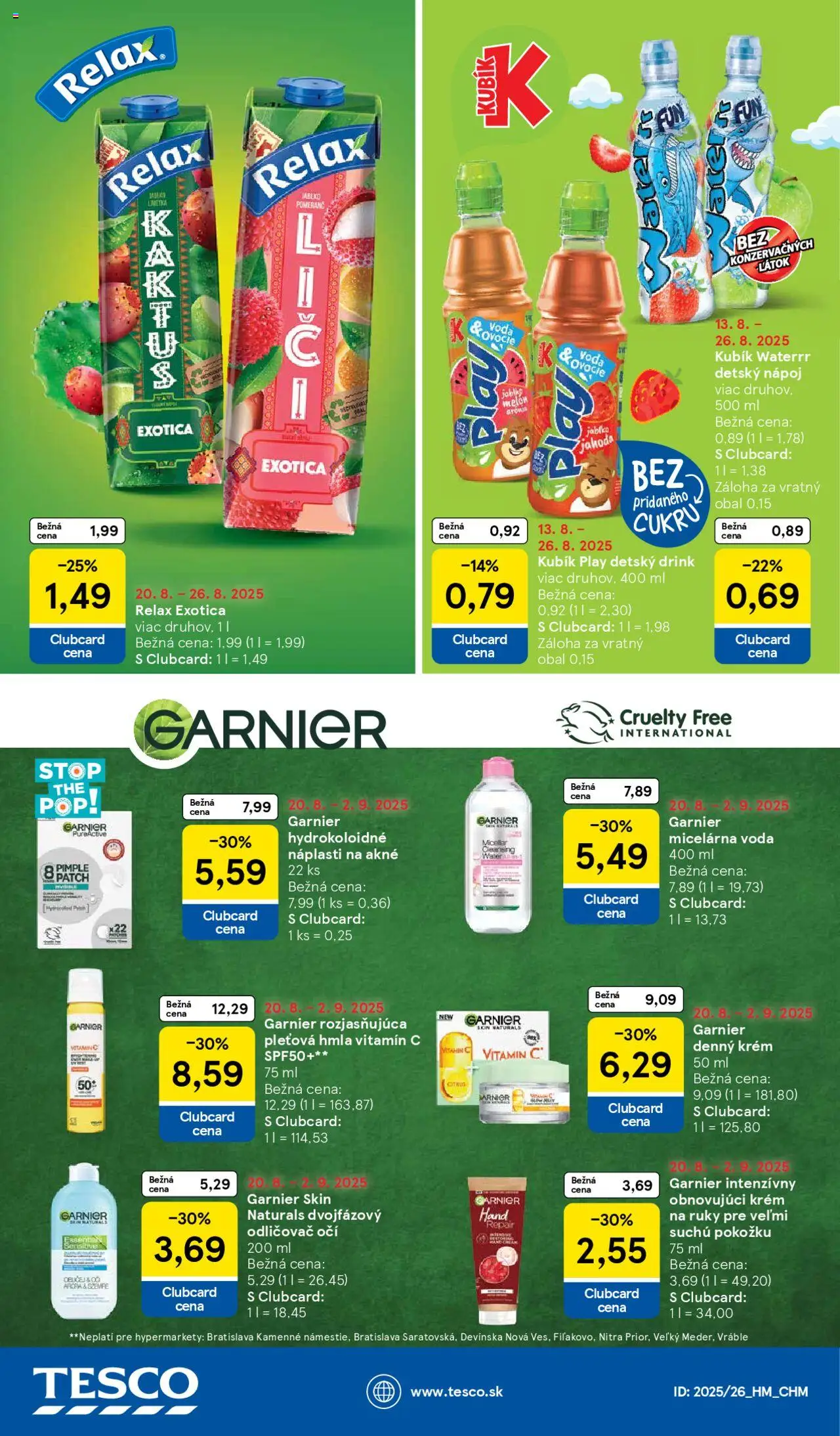 Tesco Hypermarket - leták │ platný od 20.08.2025 | Strana: 38 | Produkty: Limetka, Odličovač, Krém na ruky, Voda