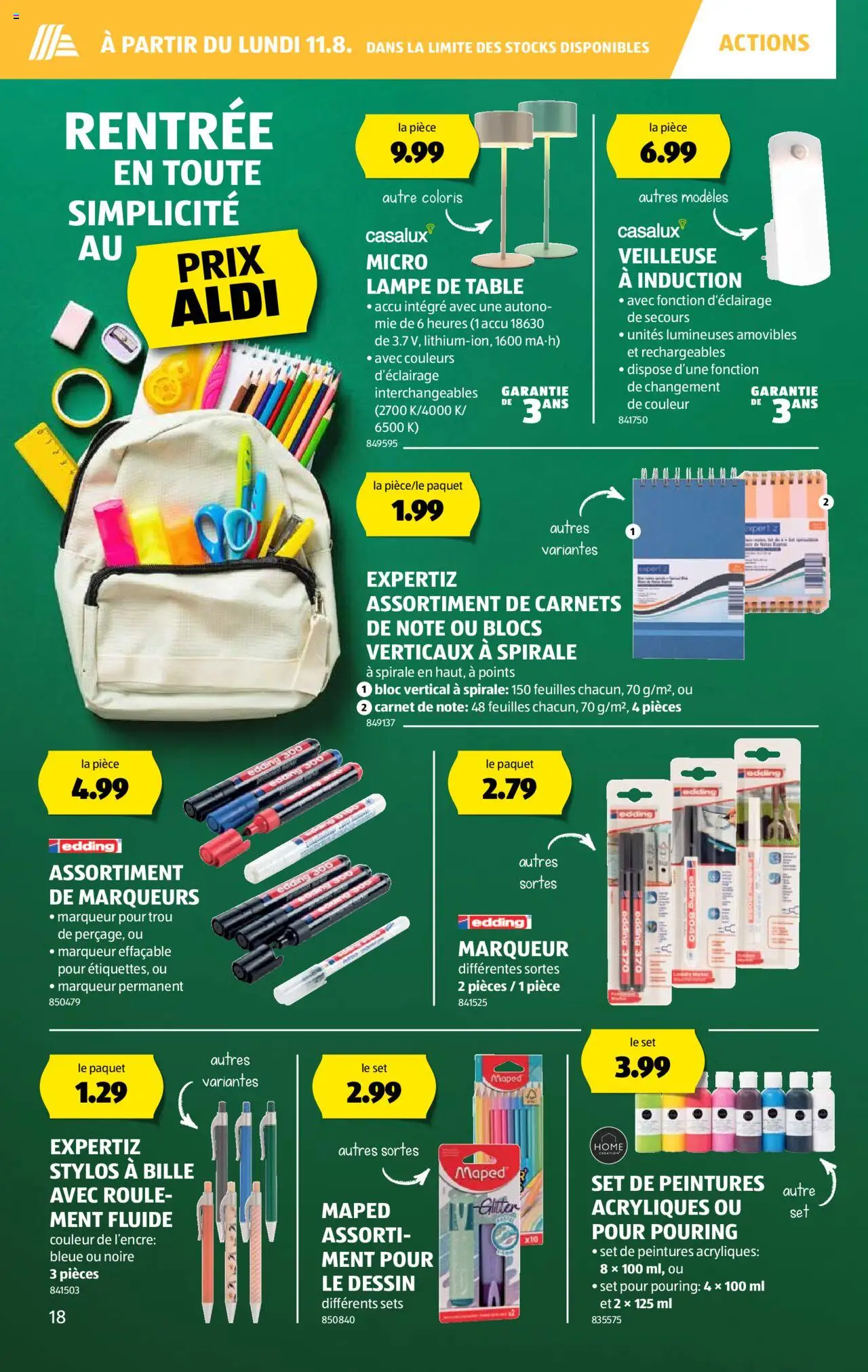 Aldi Prospectus ab 07.08.2025 | Seite: 18 | Produkte: Lampe
