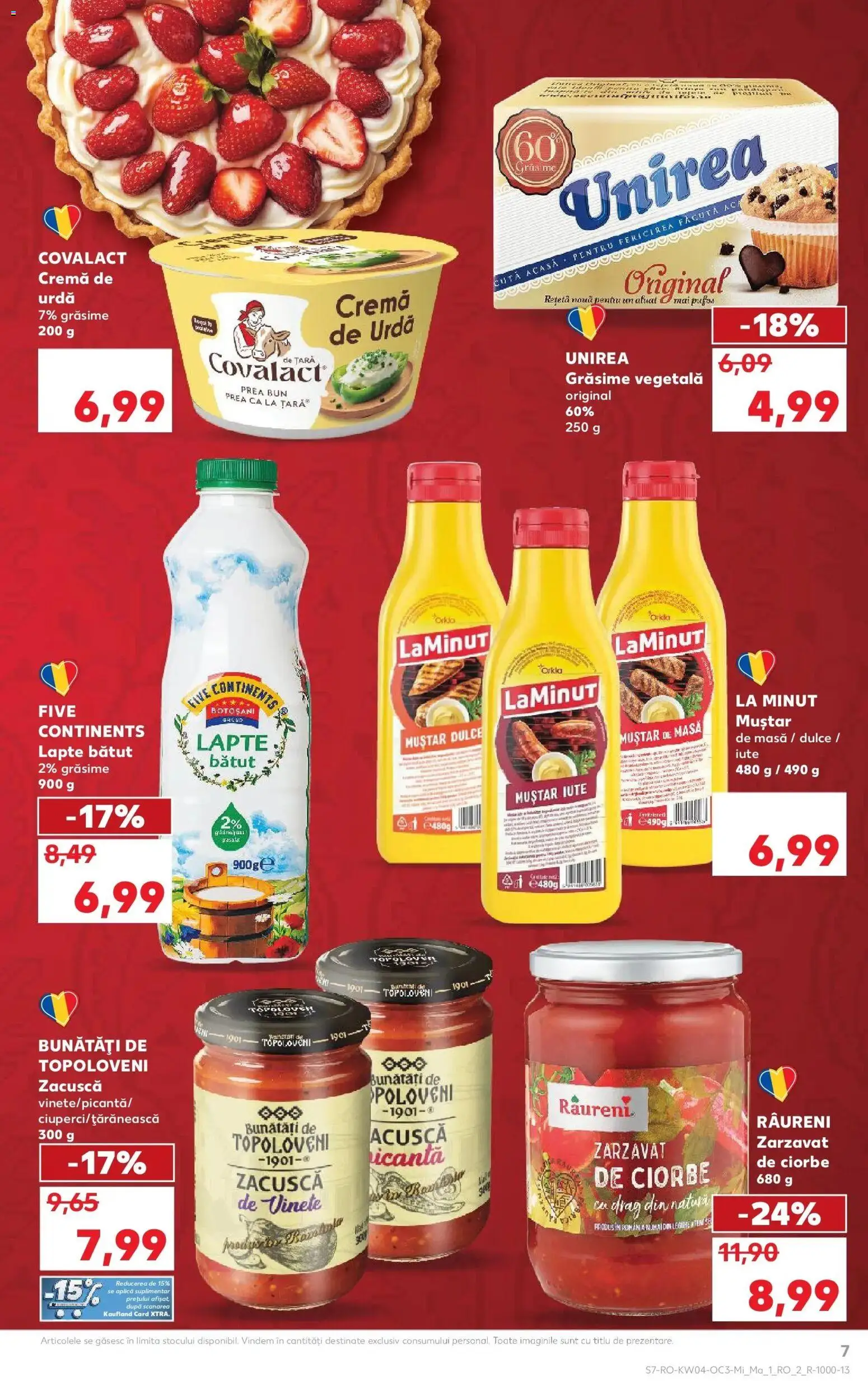 Noul catalog Kaufland – valabil de la 21.01.2026 | Pagină: 7 | Produse: Lapte, Cremă, Muștar, Zacuscă