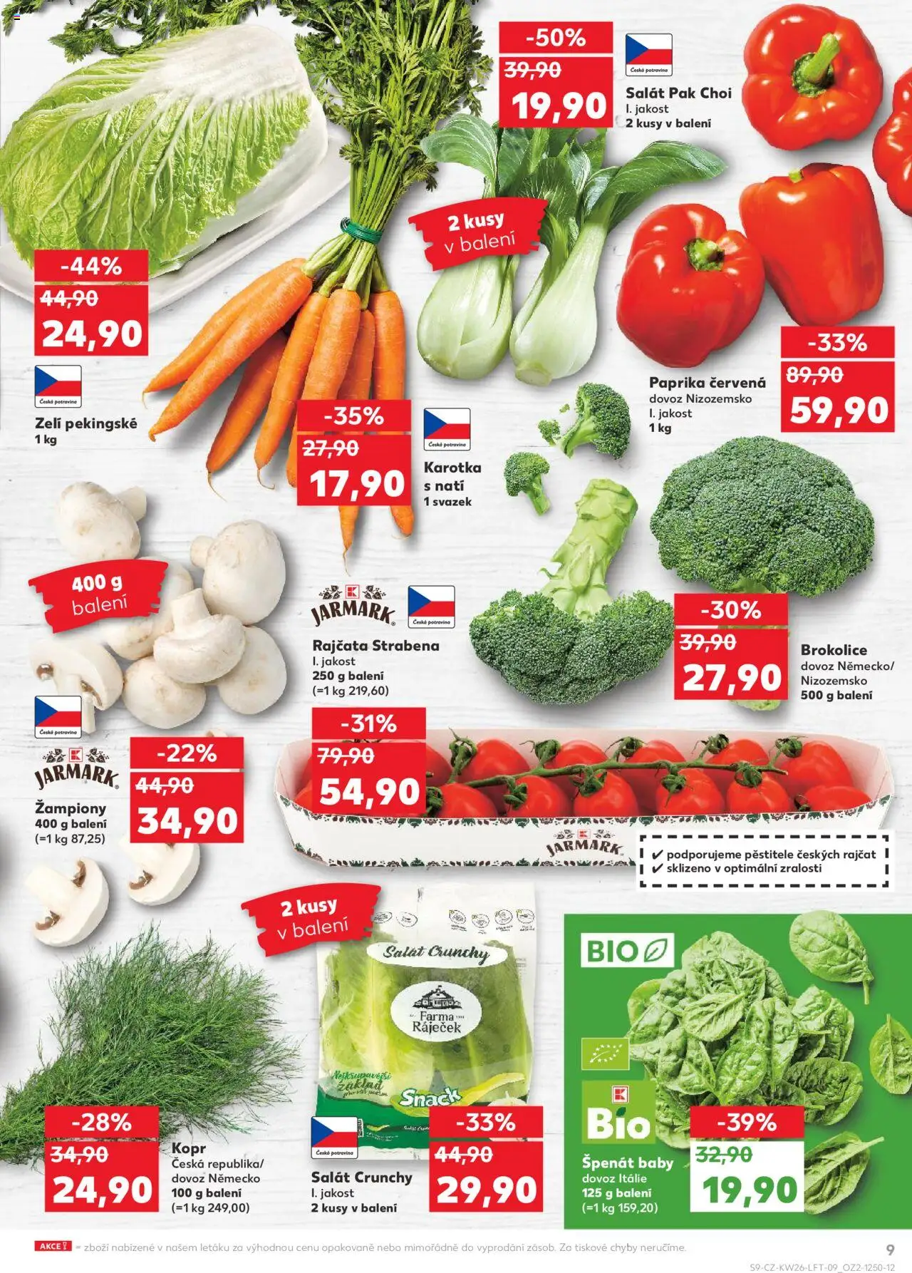 Kaufland leták od 25.06.2025 | Strana: 9 | Produkty: Kopr, Zelí, Špenát, Pak choi