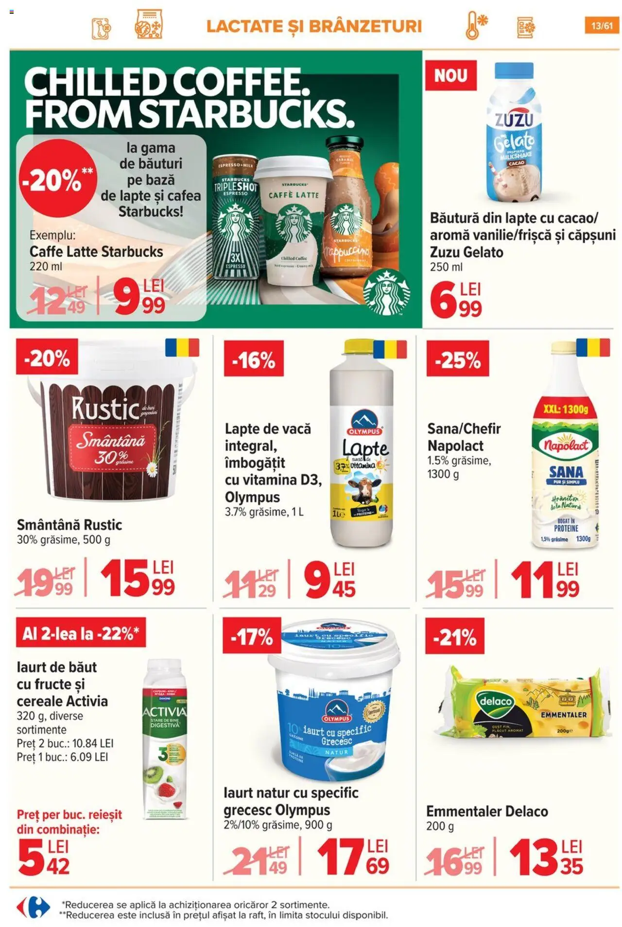 Catalog Carrefour – valabil de la 13.08.2025 | Pagină: 14 | Produse: Lapte, Cafea, Căpșuni, Smântână