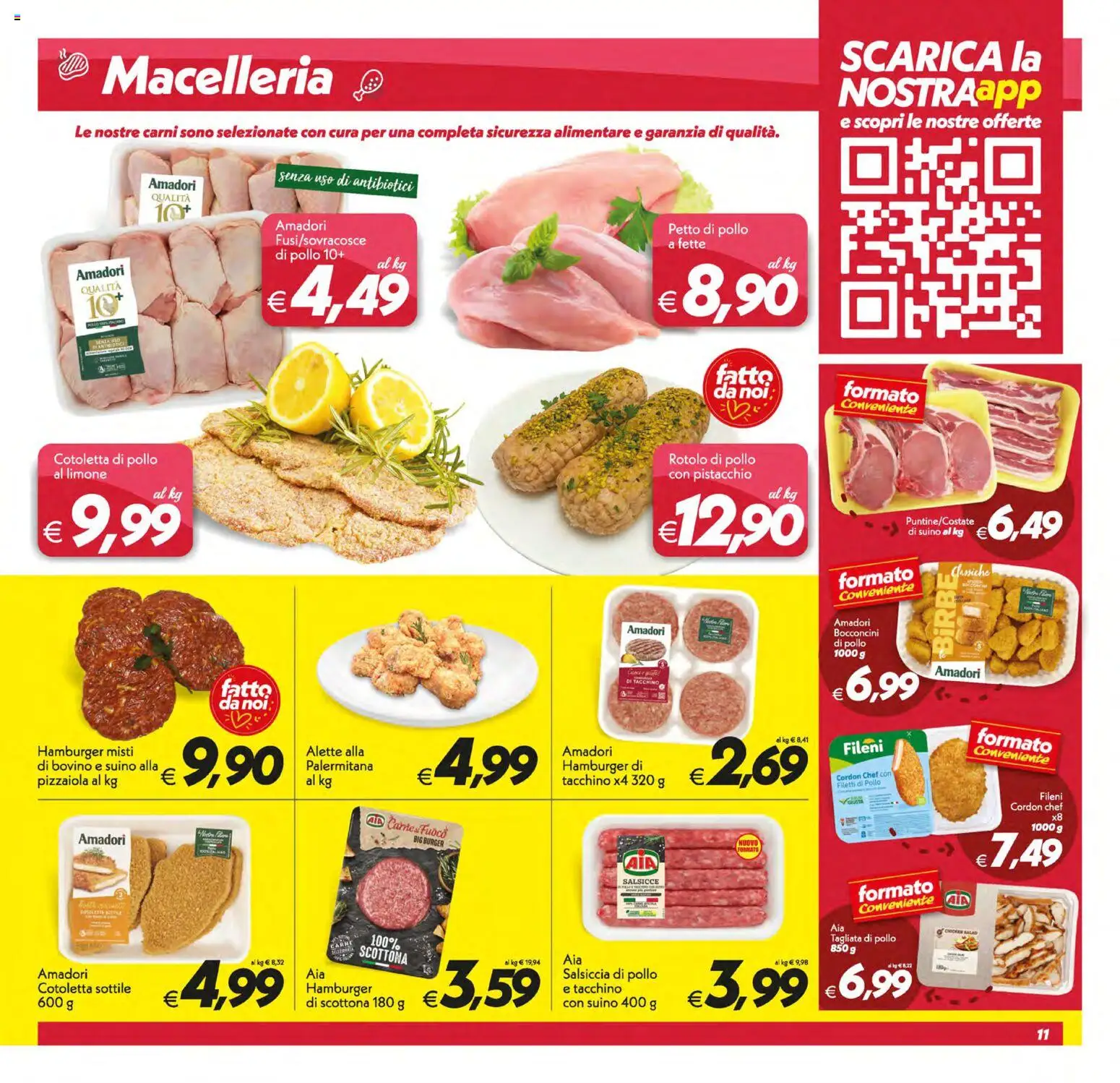 Volantino SuperConveniente del 13.01.2026 | Pagina: 11 | Prodotti: Bovino, Pollo, Salsiccia, Hamburger