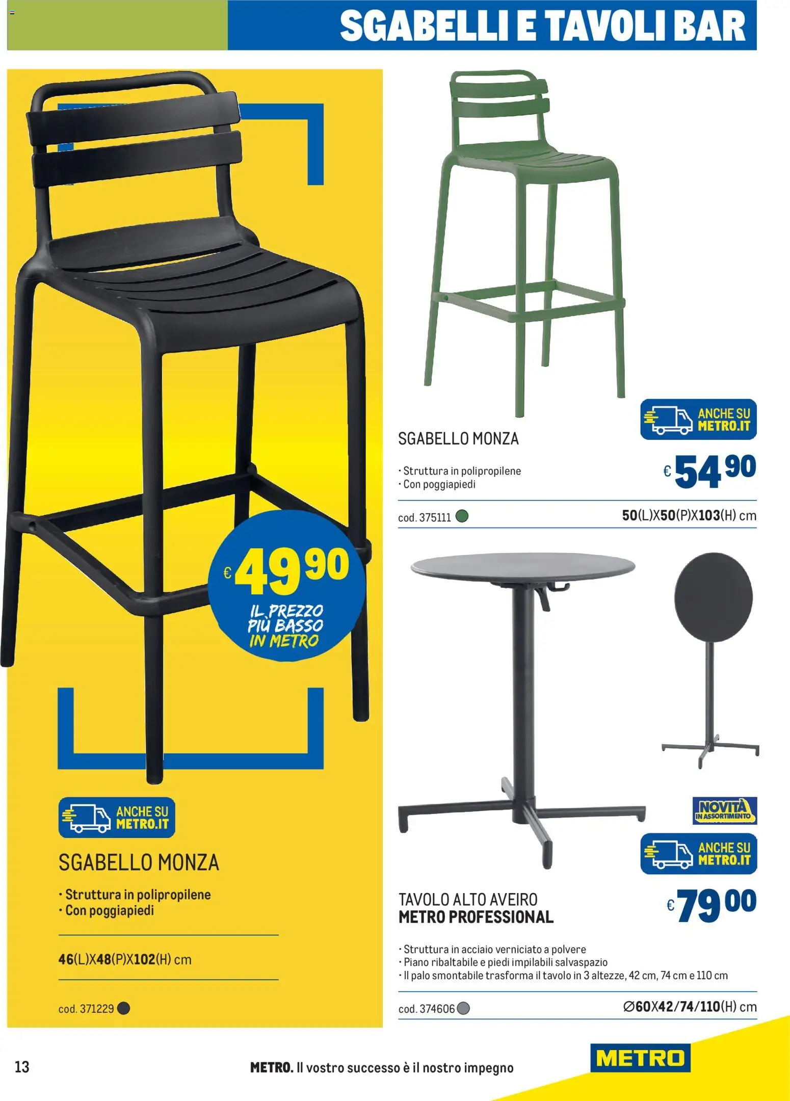 Volantino Metro del 02.04.2026 | Pagina: 13 | Prodotti: Poggiapiedi, Sgabello, Tavolo