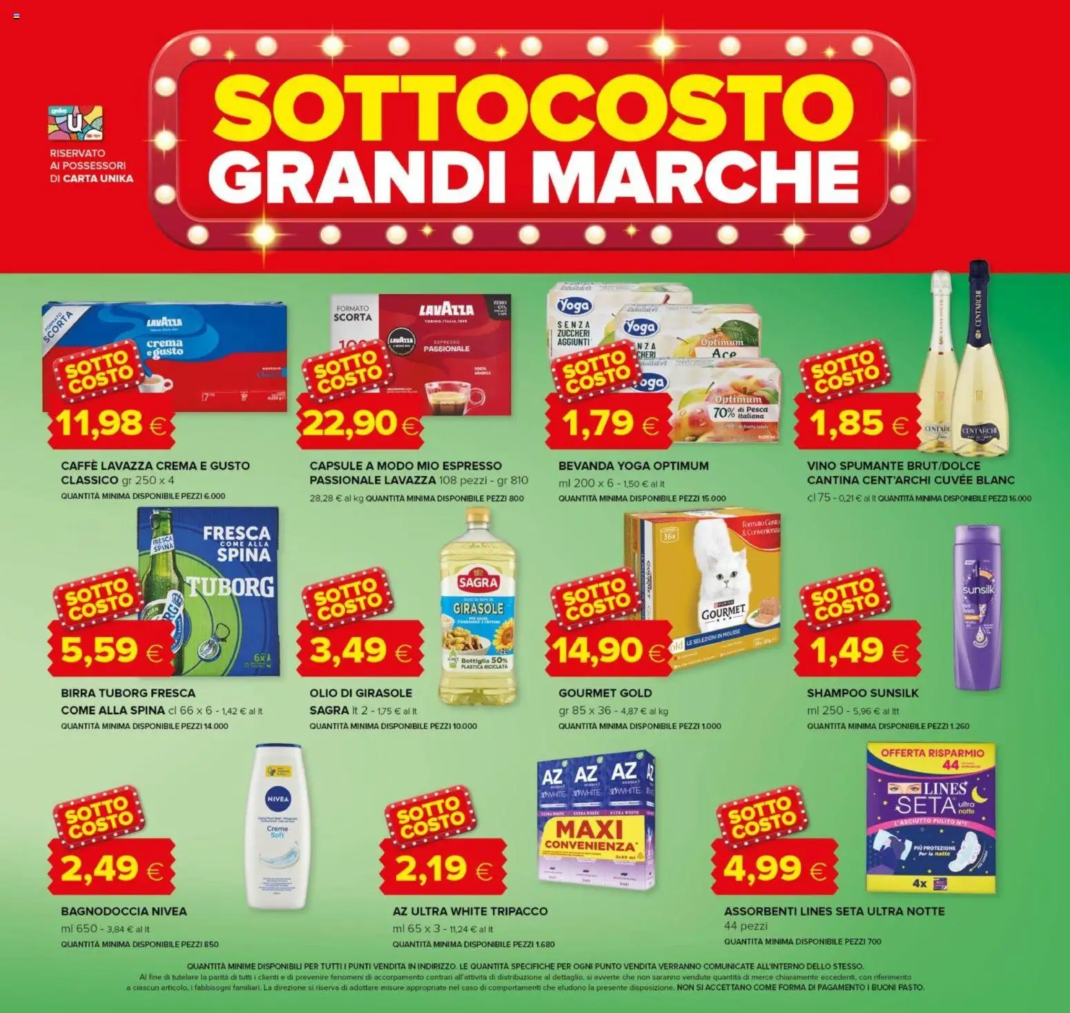 Volantino Oasi del 21.11.2025 | Pagina: 3 | Prodotti: Pesca, Olio di girasole, Lavazza, Bottiglia