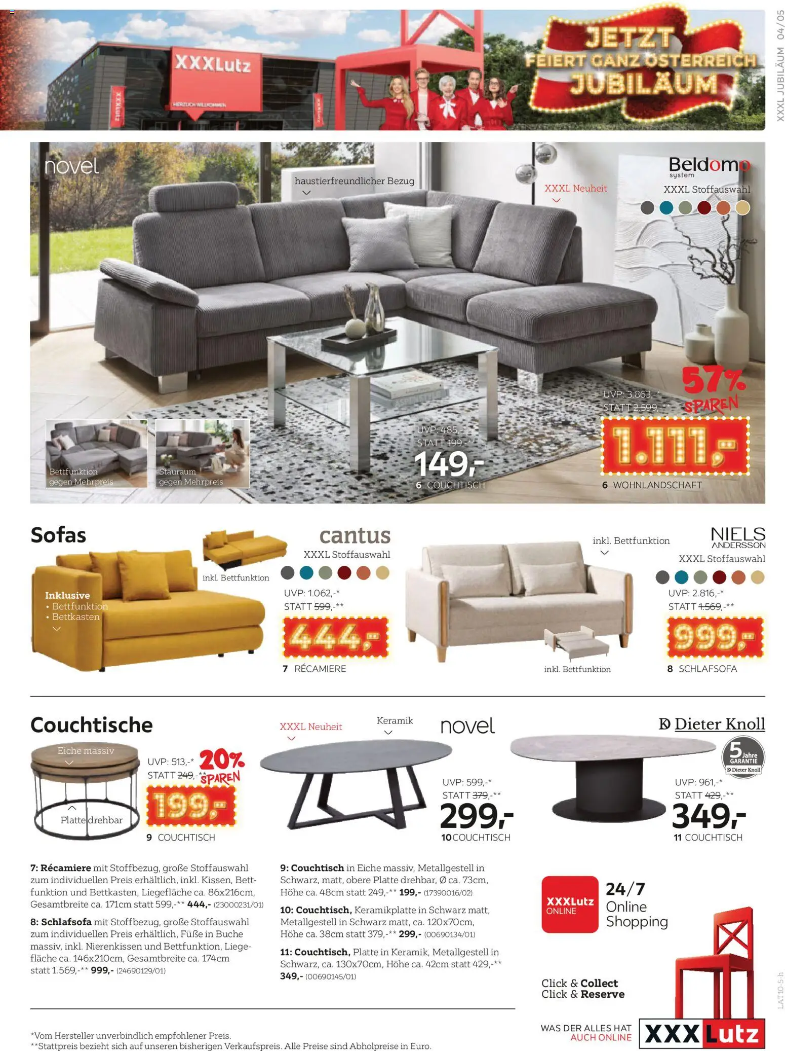 XXXLutz Spiesezimmerstühle gültig ab 28.10.2025 | Seite: 5 | Produkte: Bett, Couchtisch