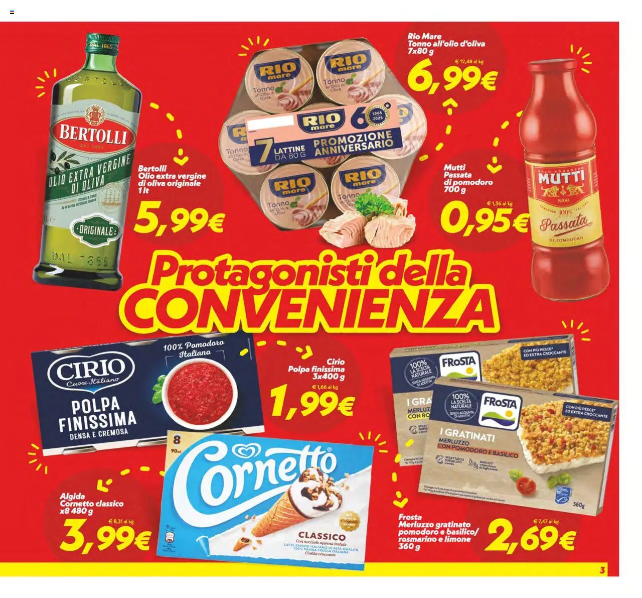 Volantino SuperConveniente del 12.09.2025 | Pagina: 3 | Prodotti: Cornetto, Panna, Tonno, Mutti