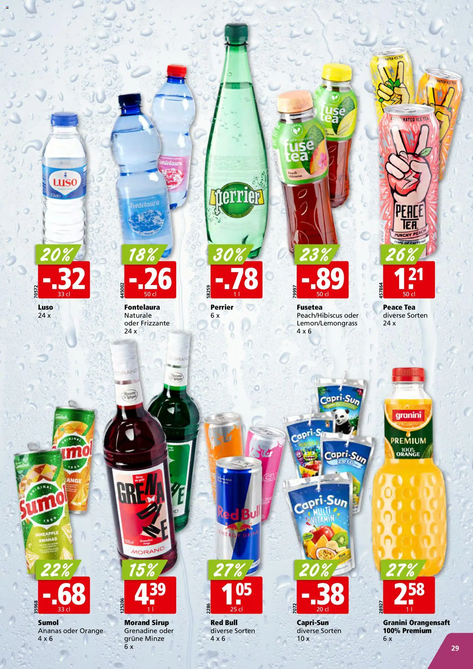Aligro Aktionen Schlieren, Gossau SG, Frauenfeld, Rapperswil-Jona, Sargans, Bern, Brüttisellen, Pratteln, Emmen, Spreitenbach – gültig ab 02.02.2026 | Seite: 29 | Produkte: Red bull, Sirup, Orangensaft, Ananas