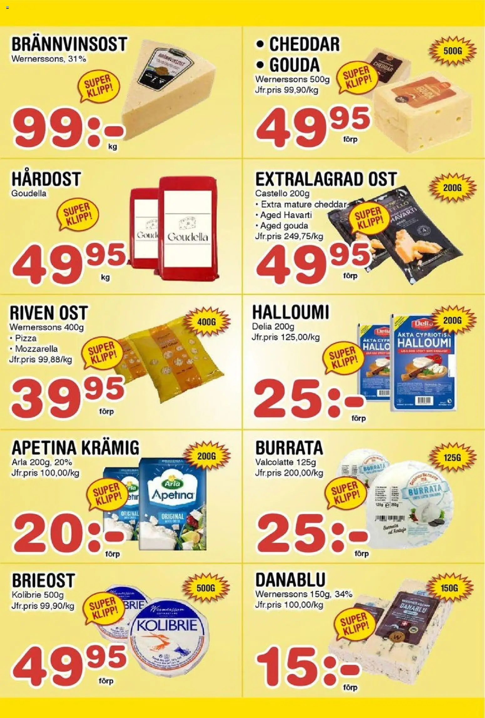 Nya Pulsen reklamblad aktuell från 27.10.2025 | Sida: 8 | Produkter: Burrata, Halloumi, Riven ost, Ost