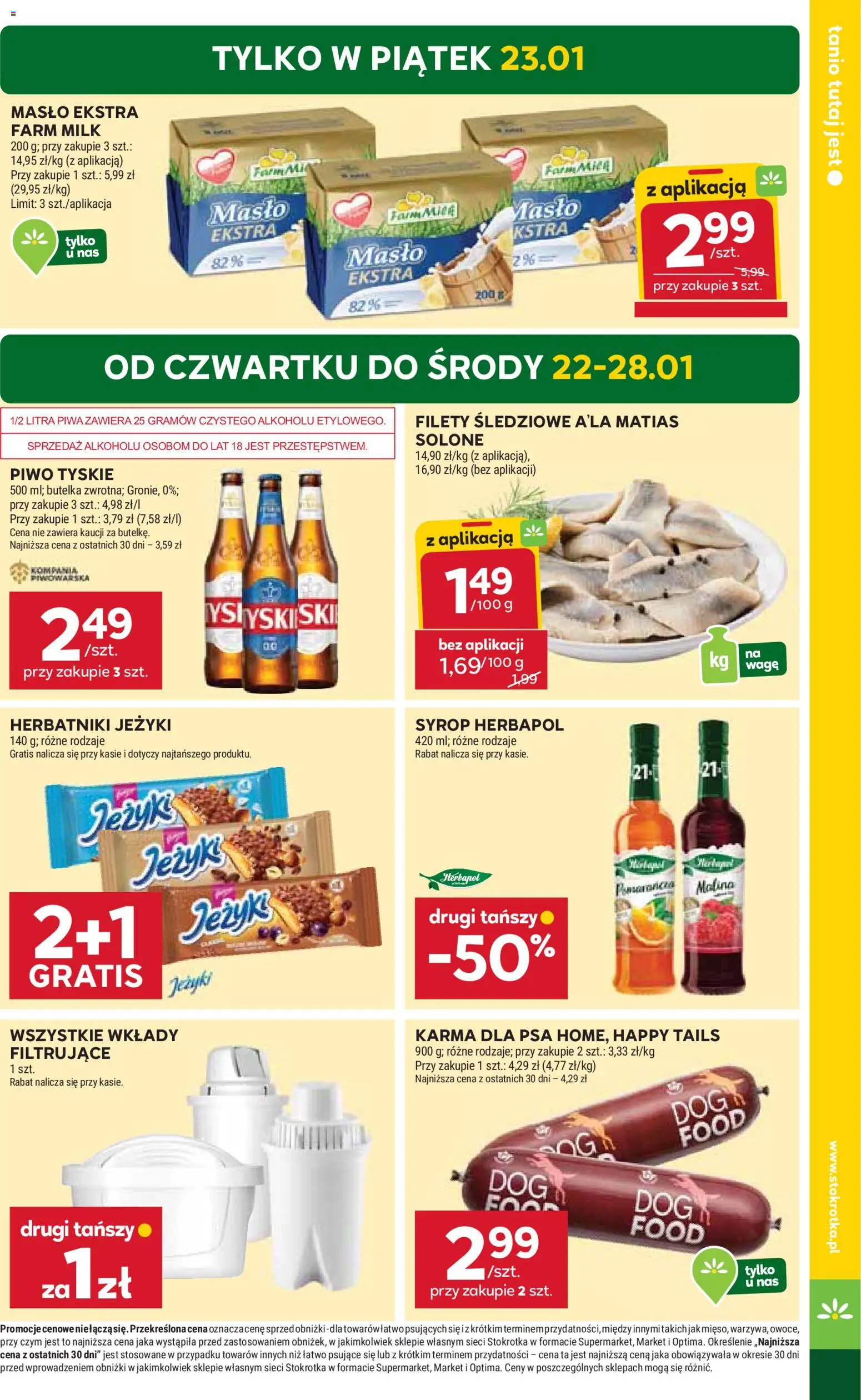 Stokrotka Gazetka od 22.01.2026 | Strona: 3 | Produkty: Stokrotka, Herbatniki, Masło, Piwo