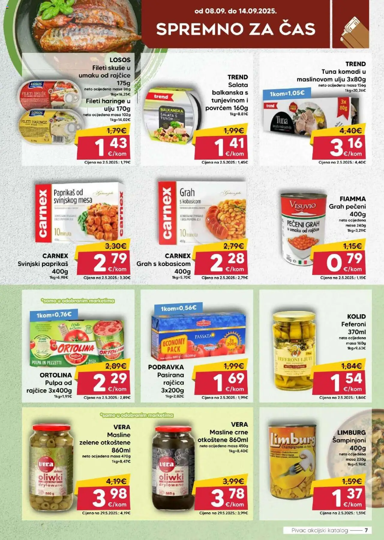 Pivac katalog | vrijedi od 08.09.2025 | Stranica: 7 | Proizvodi: Podravka, Masline, Losos, Feferoni