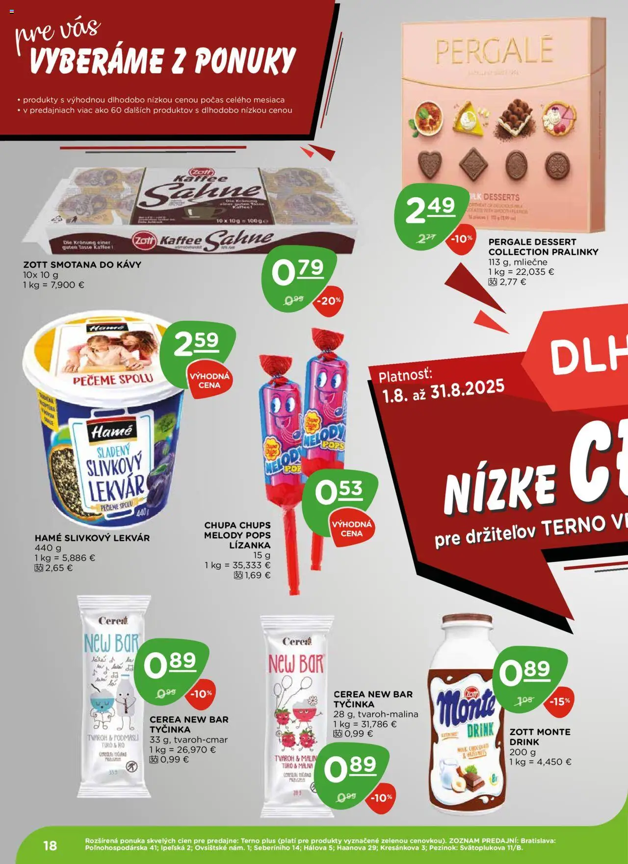 Terno leták │ platný od 31.07.2025 | Strana: 18 | Produkty: Smotana, Tvaroh