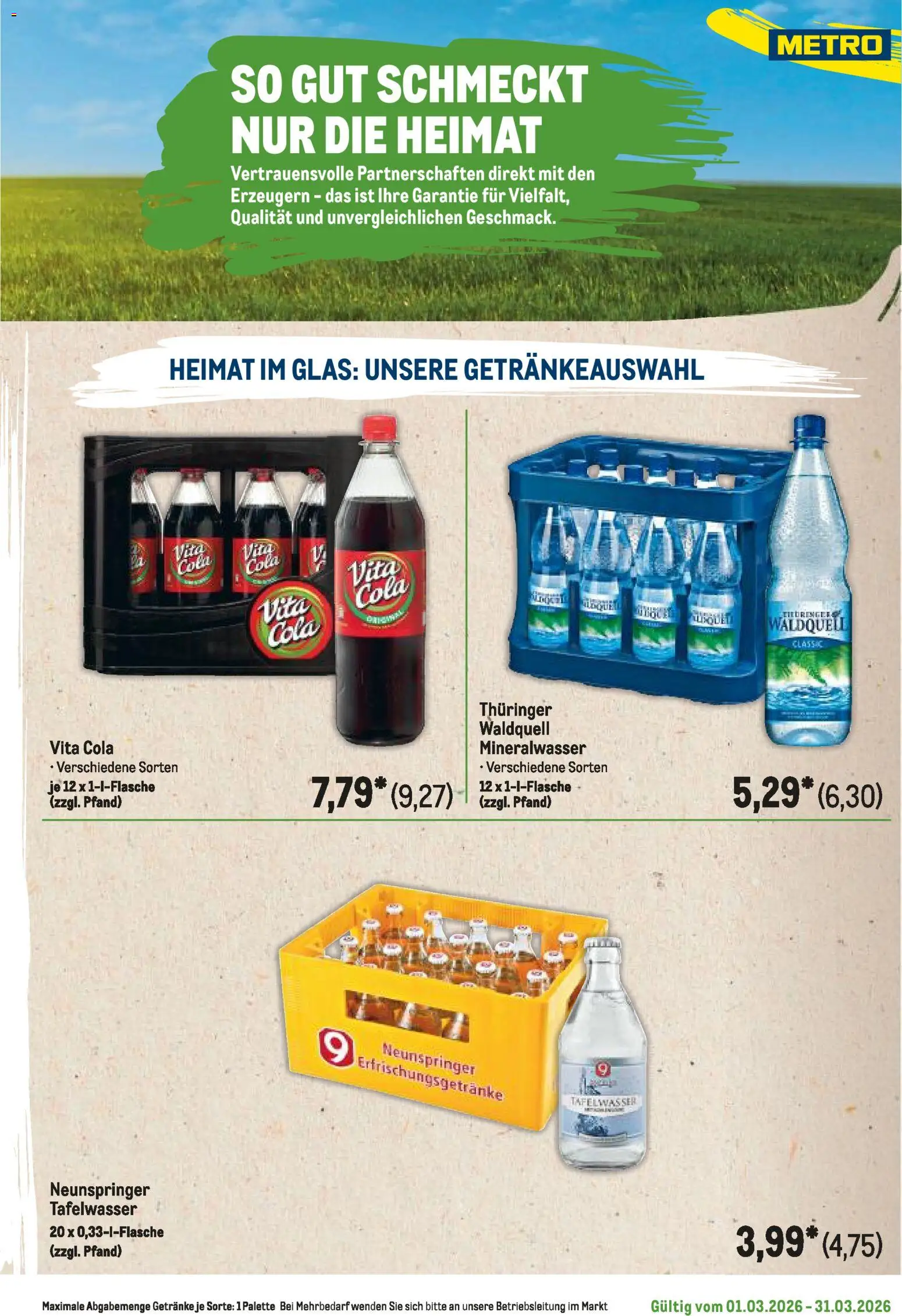 Metro Regionaler Flyer – gültig ab 01.03.2026 | Seite: 101 | Produkte: Cola, Mineralwasser, Vita cola