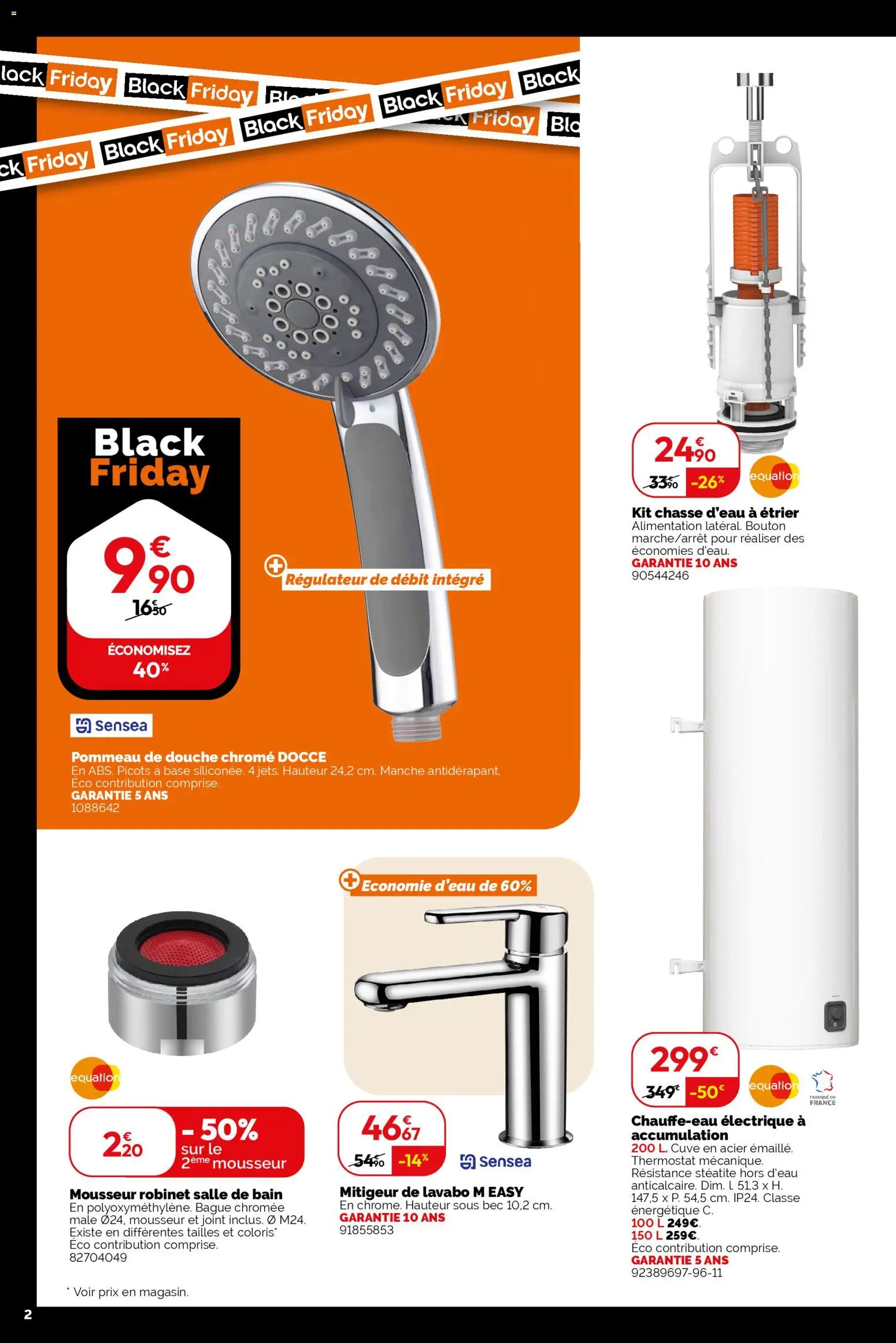 {H1} | Page: 2 | Produits: Base, Robinet, Douche, Bague