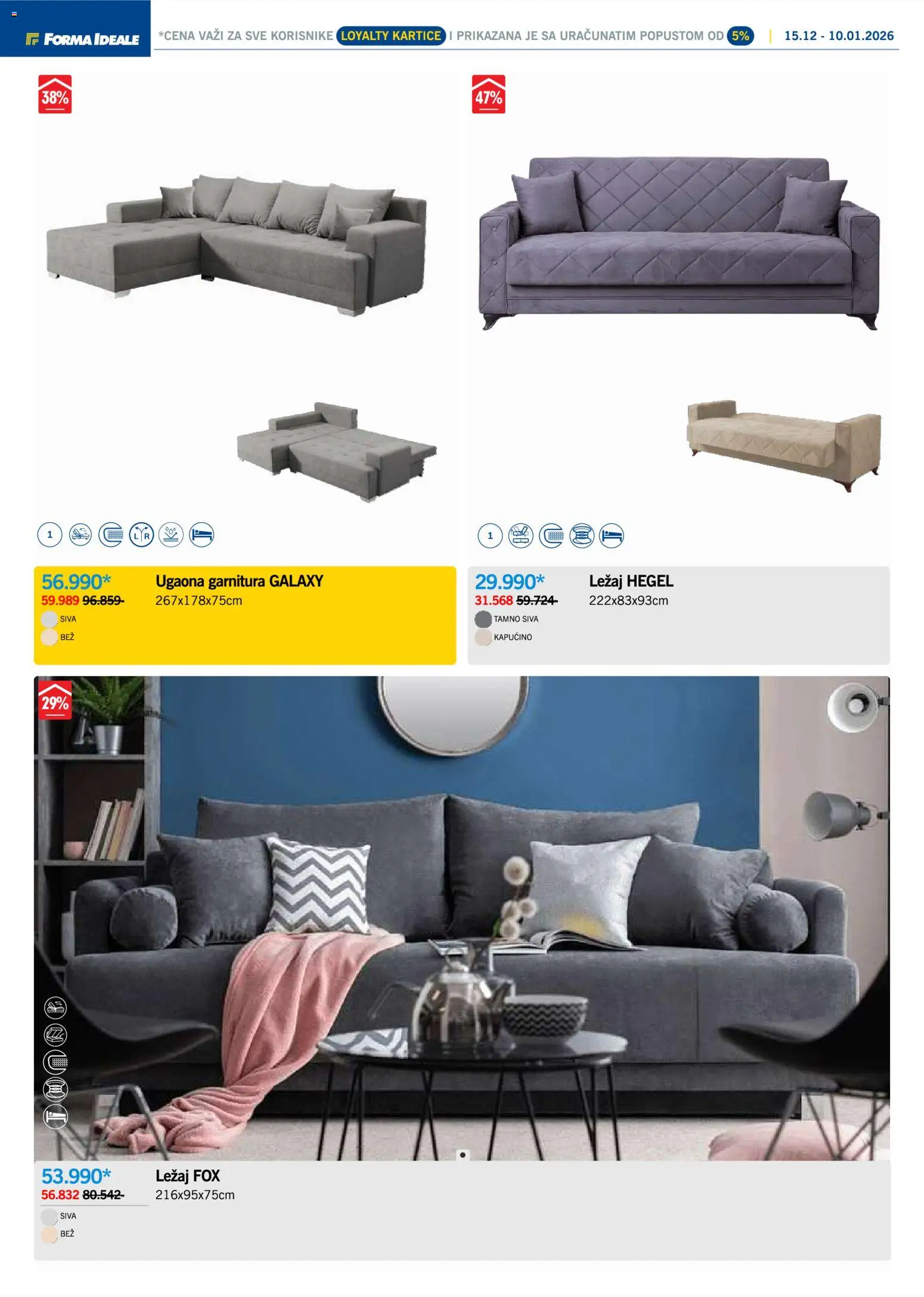 Forma Ideale katalog - važi od 15.12.2025 | Strana: 5 | Proizvode: Ugaona garnitura, Kapućino