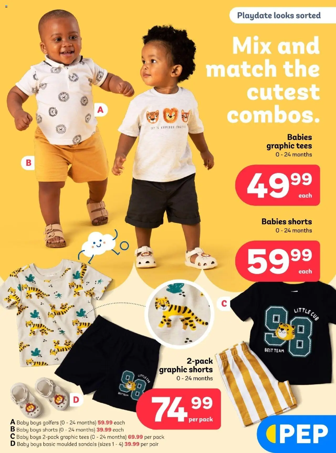 New PEP Stores catalogue – valid from 24.09.2025 | Page: 5 | Products: Shorts, Sandals