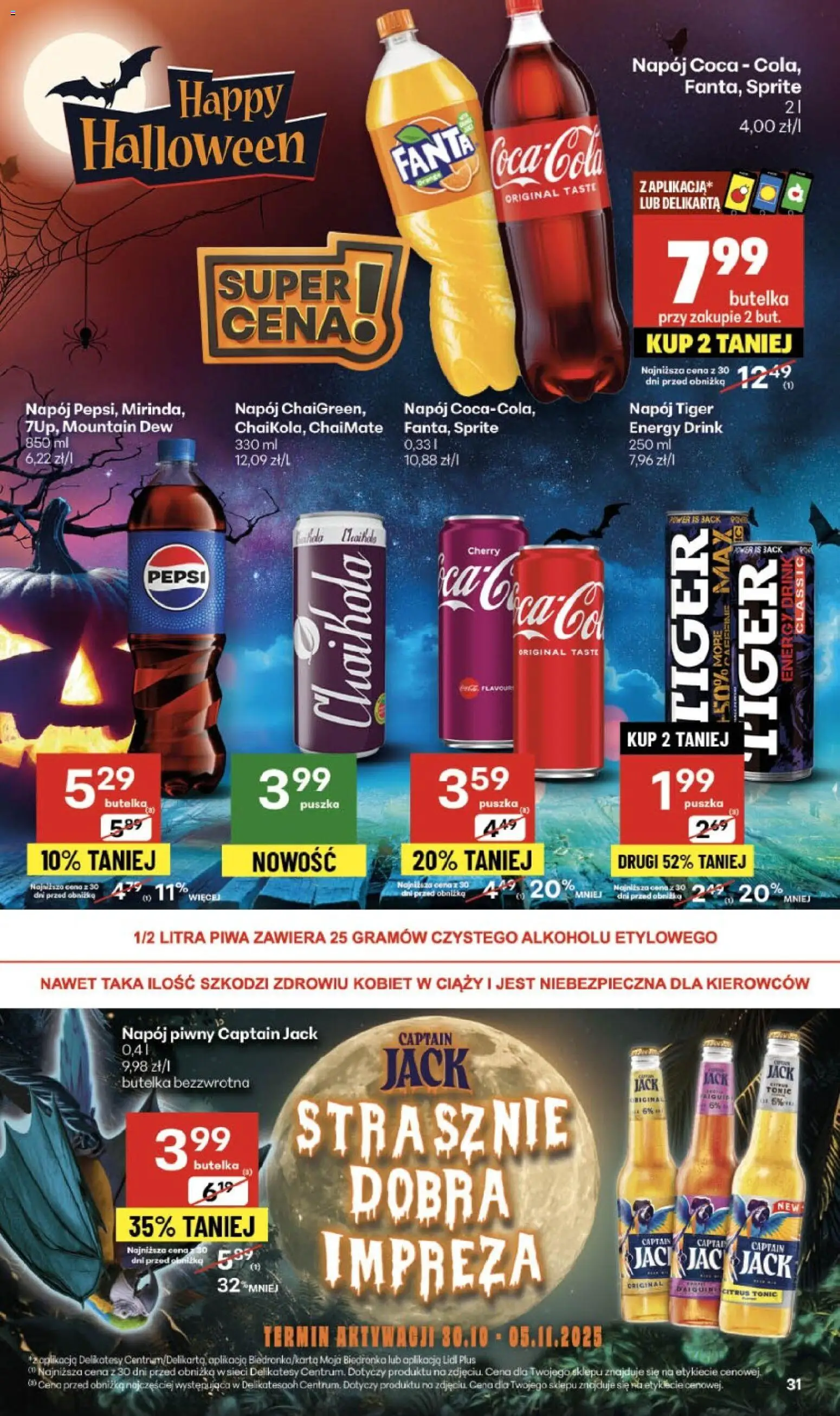 Delikatesy Centrum Gazetka - Sklepy Własne od 30.10.2025 | Strona: 31 | Produkty: Pepsi, Sprite, Por, Delikatesy