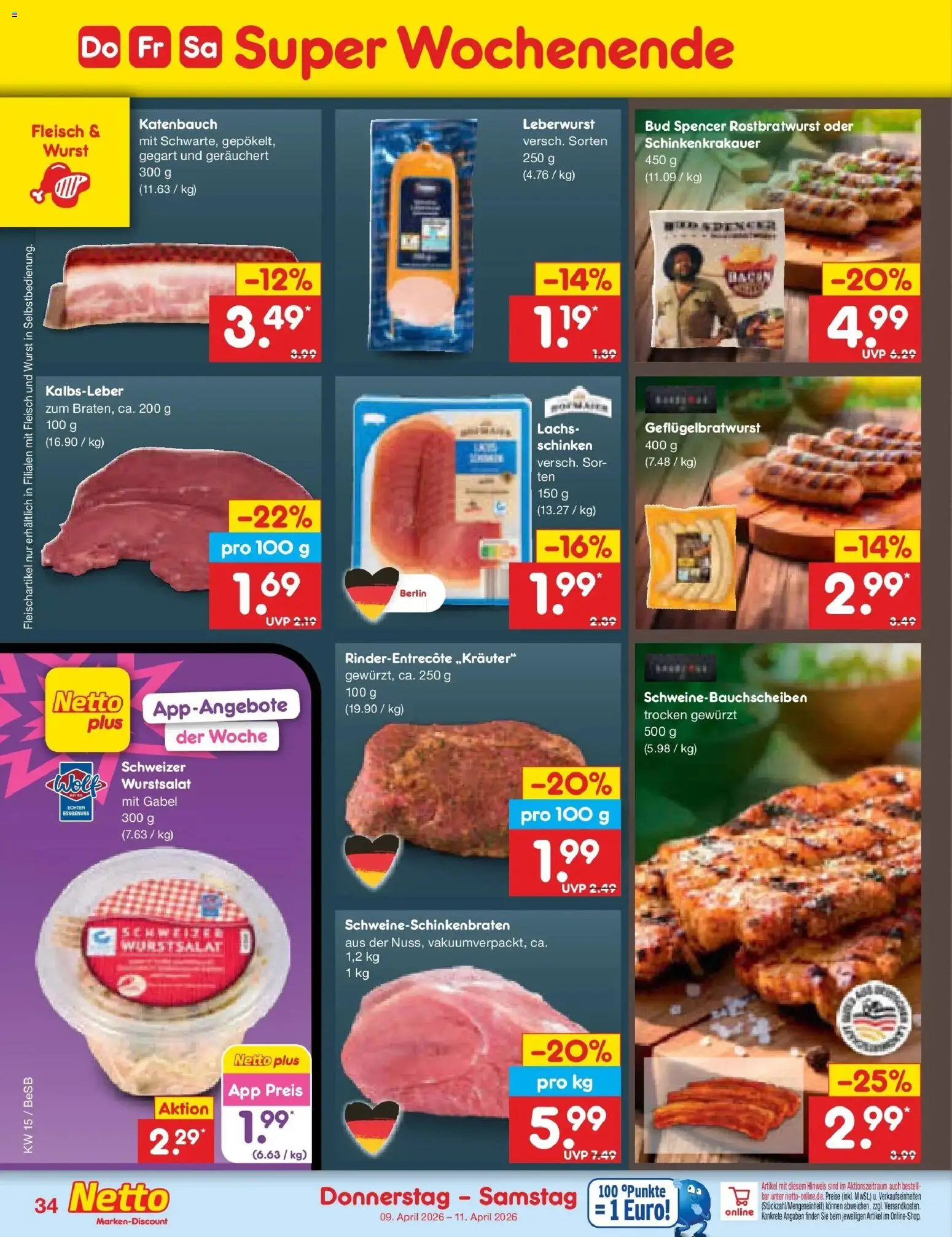 Netto Marken-Discount Prospekt Kremmen	 – gültig ab 07.04.2026 | Seite: 48 | Produkte: Kalbsleber, Wurst, Schinken, Fleisch