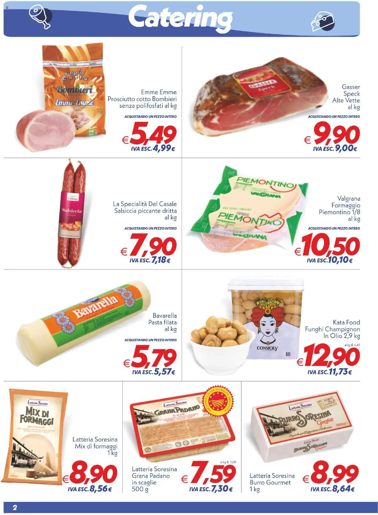 Volantino SuperConveniente del 12.09.2025 | Pagina: 2 | Prodotti: Prosciutto Cotto, Salsiccia, Pasta, Funghi