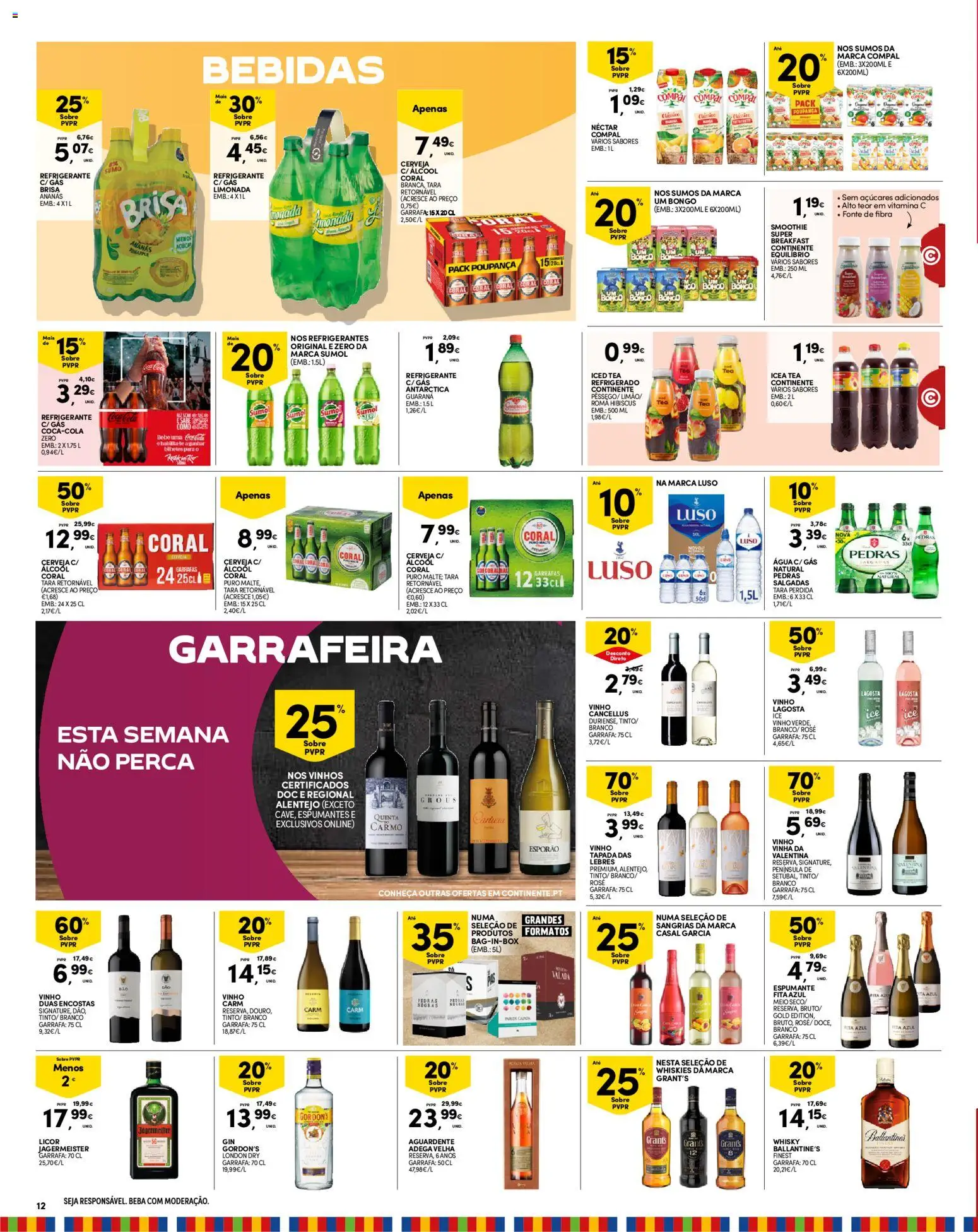 Continente Madeira │ válido de 07.04.2026 | Página: 12 | Produtos: Agua, Whisky, Vitamina c, Açúcar