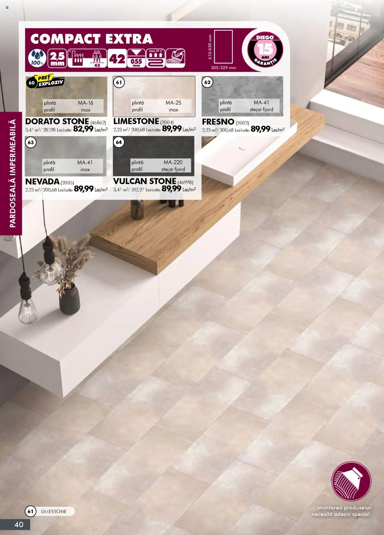 Noul catalog Diego – valabil de la 01.10.2025 | Pagină: 40 | Produse: Tüy Makası ve Makineleri, Pardoseală, Adeziv