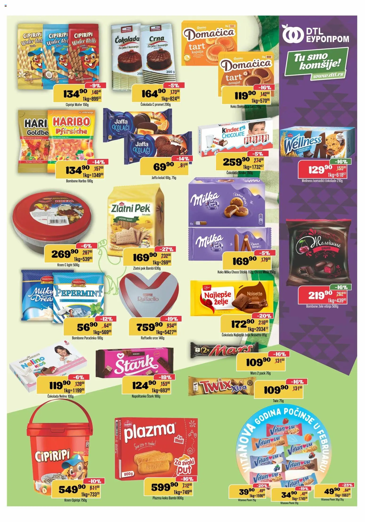 Europrom katalog - važi od 11.02.2026 | Strana: 7 | Proizvode: Twix, Plazma, Haribo, Napolitanke