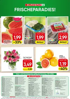 Eurospar Flugblatt ab 26.03.2026 gültig | Seite: 16 | Produkte: Grapefruit, Obst, Wassermelone, Bad
