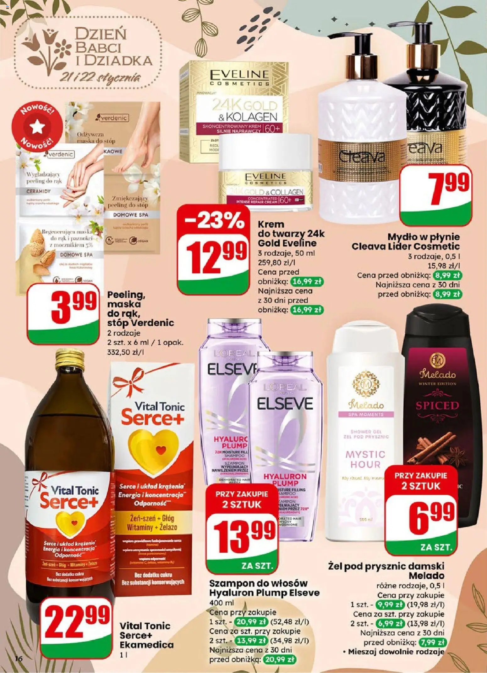 Dino Gazetka od 21.01.2026 | Strona: 16 | Produkty: Szampon, Peeling, Mydło, Żel pod prysznic