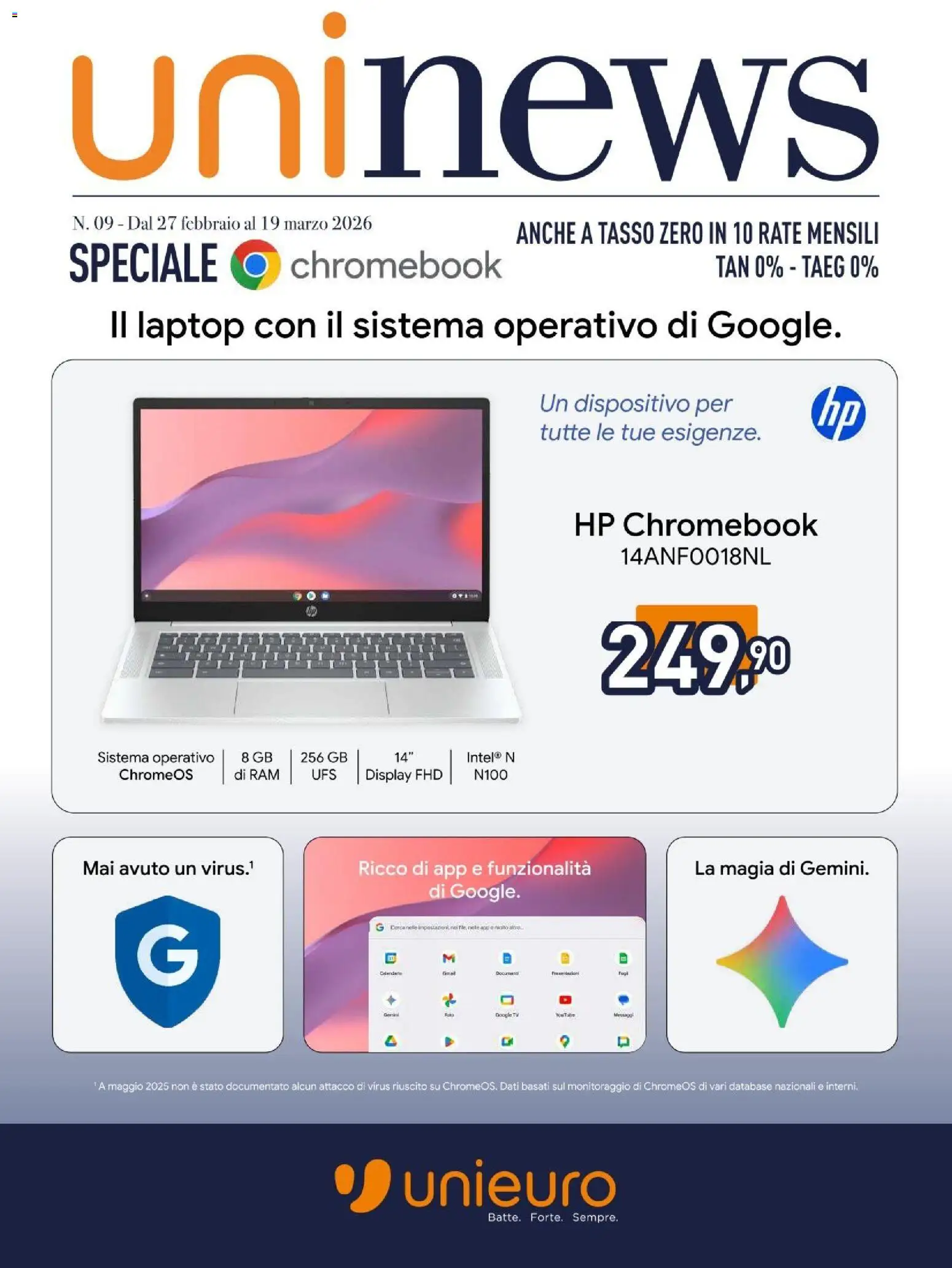 Volantino Unieuro del 27.02.2026 | Pagina: 1 | Prodotti: Laptop, TV