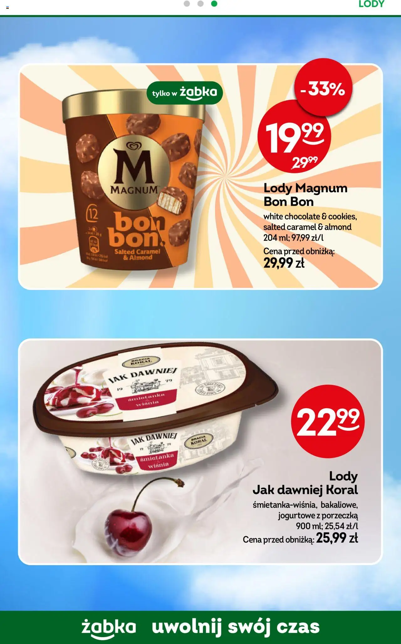 Żabka Gazetka od 08.10.2025 | Strona: 72 | Produkty: Porzeczka, Lody Magnum, Lody