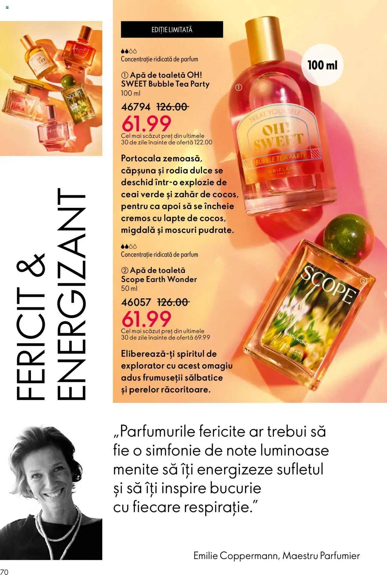 Noul catalog Oriflame – valabil de la 01.10.2025 | Pagină: 70 | Produse: Toaletă, Apă de toaletă, Lapte, Zahăr