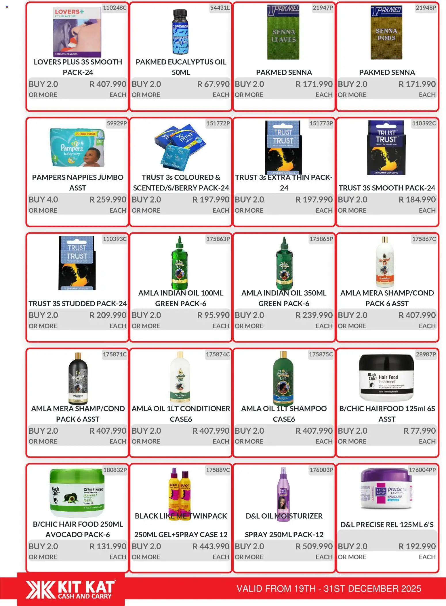 New KIT KAT Cash & Carry catalogue – valid from 19.12.2025 | Page: 16 | Products: Moisturizer, Oil, Nappies, Relaxer